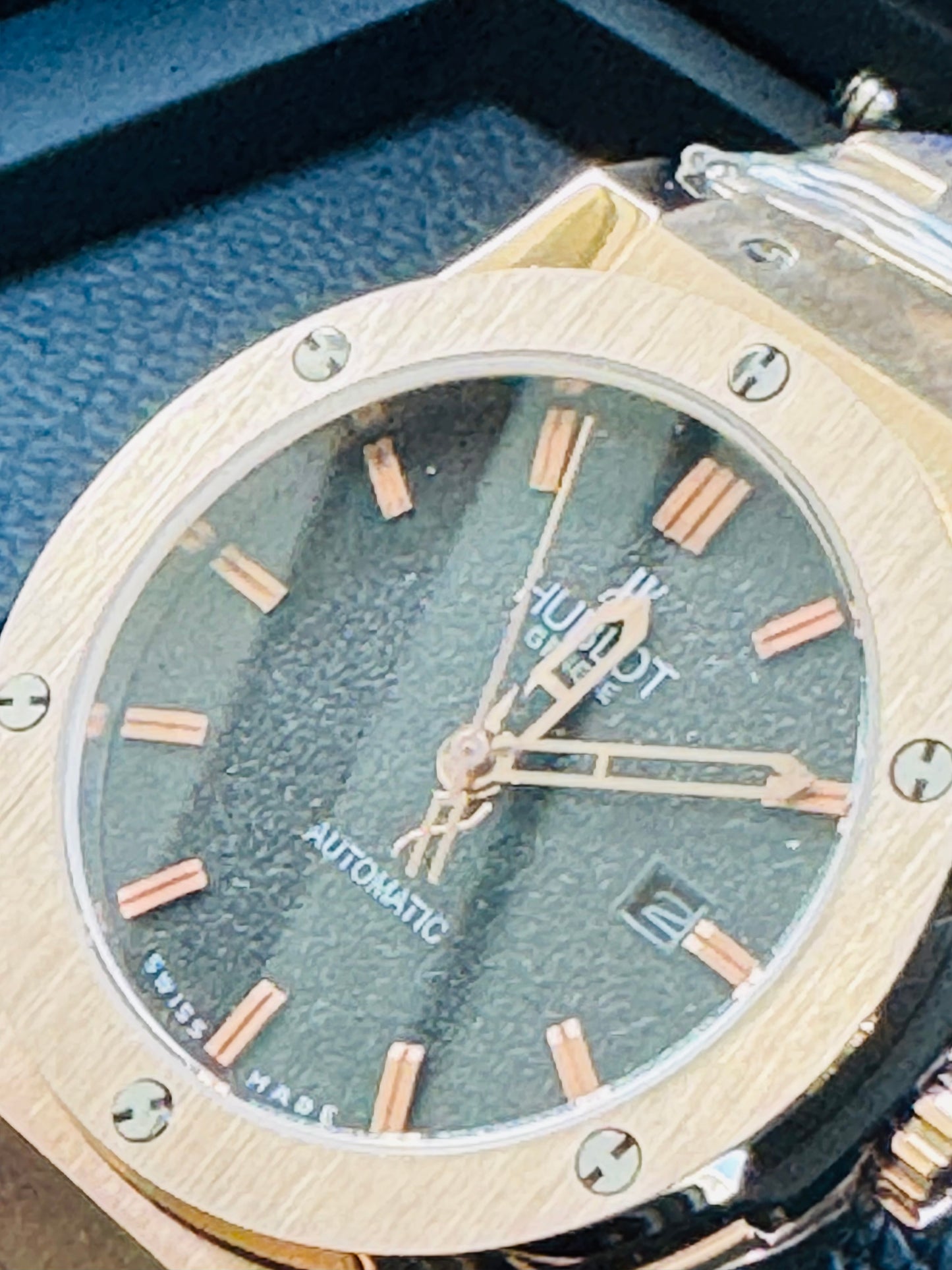 MÁXIMO LUJO! EXCLUSIVO HUBLOT AUTOMÁTICO CARATULA TIPO DIAMANTE 💎 Y LIJA! ELEGANCIA TOTAL!