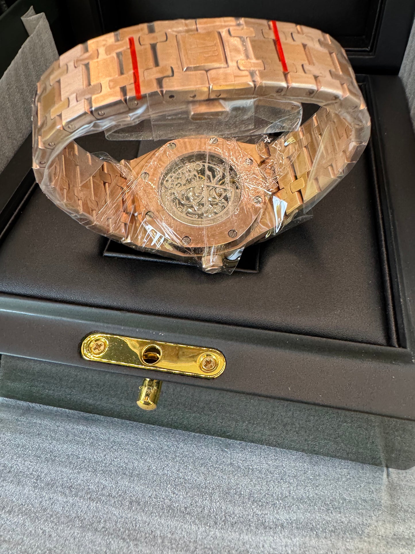 MÁXIMO LUJO IMPRESIONANTE RELOJ AUTOMÁTICO MECÁNICO SKELETON AUDEMARS P. CON DOBLE TOURBILLON!TOP QUALITY