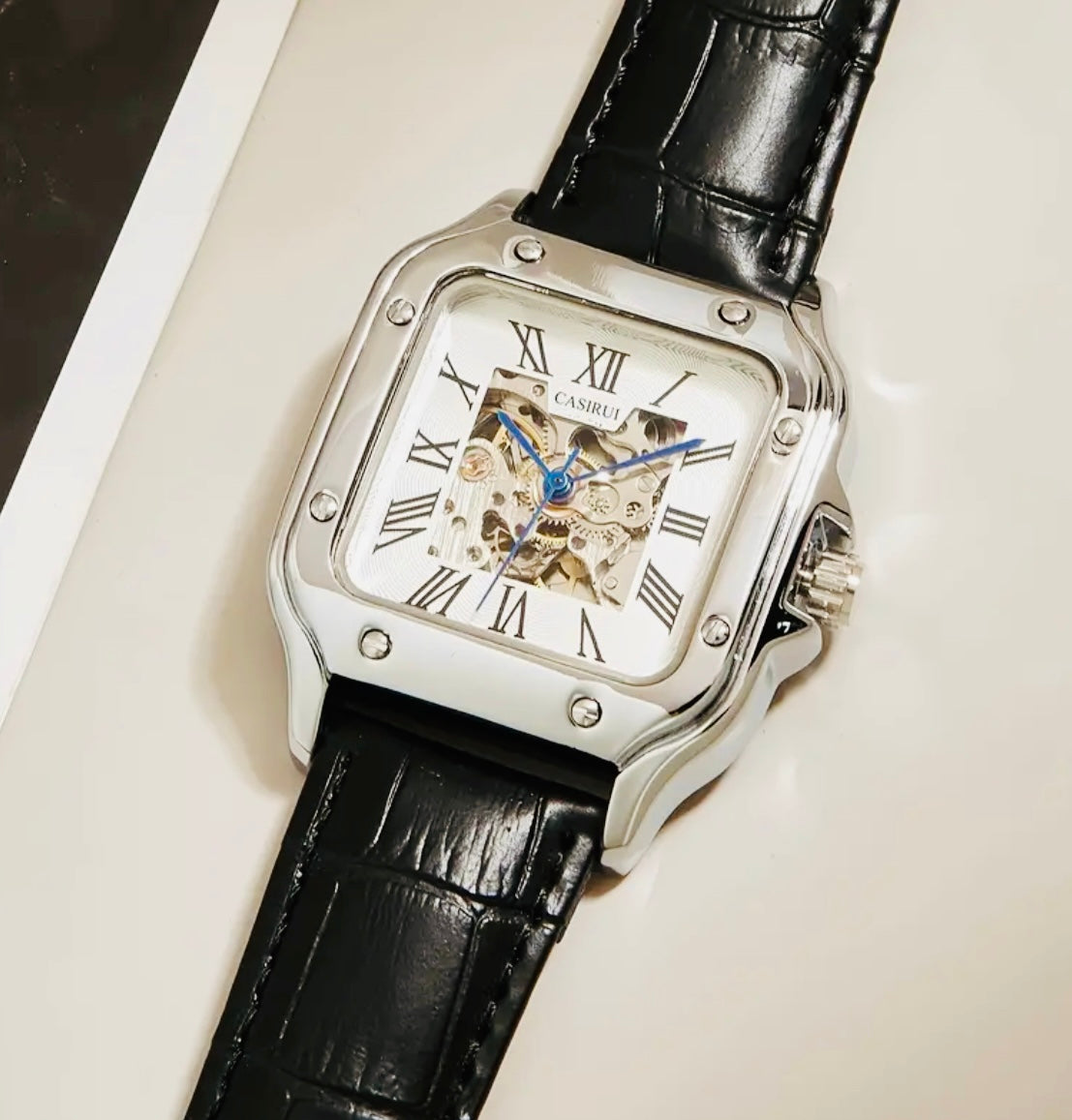 Elegante Diseño de Reloj Automático Mecánico con Ventana Skeleton 💯% Original Excelente Calidad