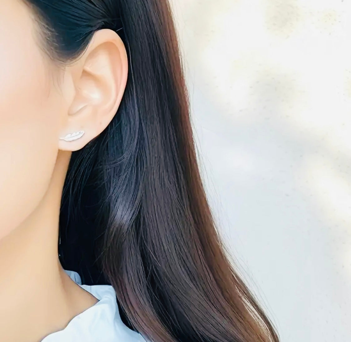 Hermosos Aretes de Plata 925 en forma de pluma- Perfecto para Regalo