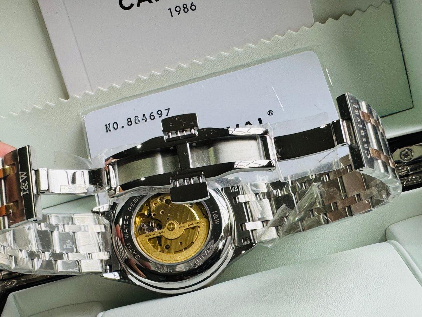 HERMOSO Y ELEGANTE RELOJ AUTOMÁTICO MECÁNICO CRISTAL ZAFIRO LUMINOSO 💯% ORIGINAL