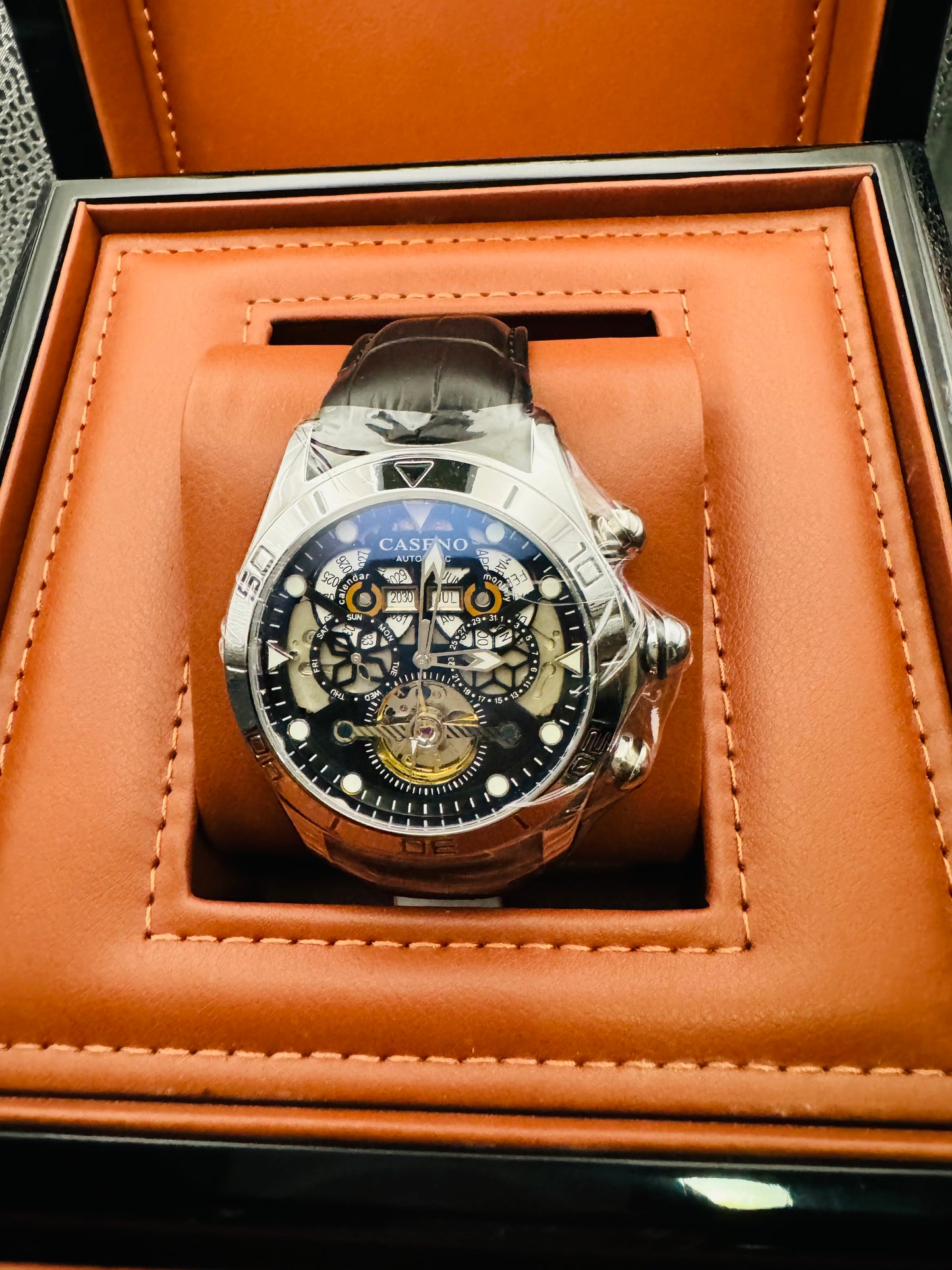 IMPRESIONANTE GRANDE Y PESADO RELOJ AUTOMÁTICO MECÁNICO SKELETON TOURBILLON 💯% ORIGINAL MÚLTIPLES COMPLICACIONES FUNCIONALES! GRAN CALIDAD A UN SÚPER PRECIO!