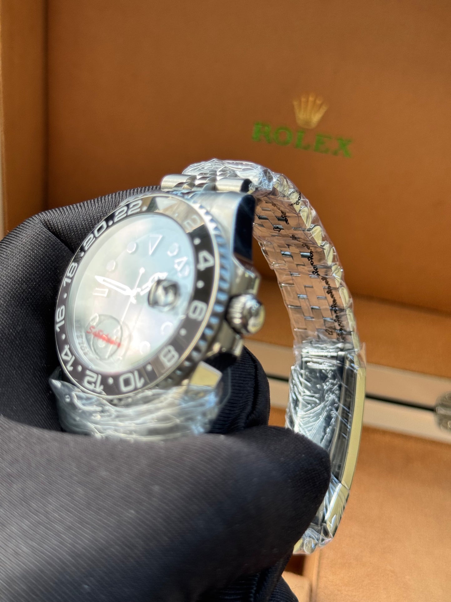 FAMOSO RELOJ AUTOMÁTICO MECÁNICO BRUCE WAYNE-GMT MASTER OYSTER PERPETUAL 2 ZONAS HORARIAS