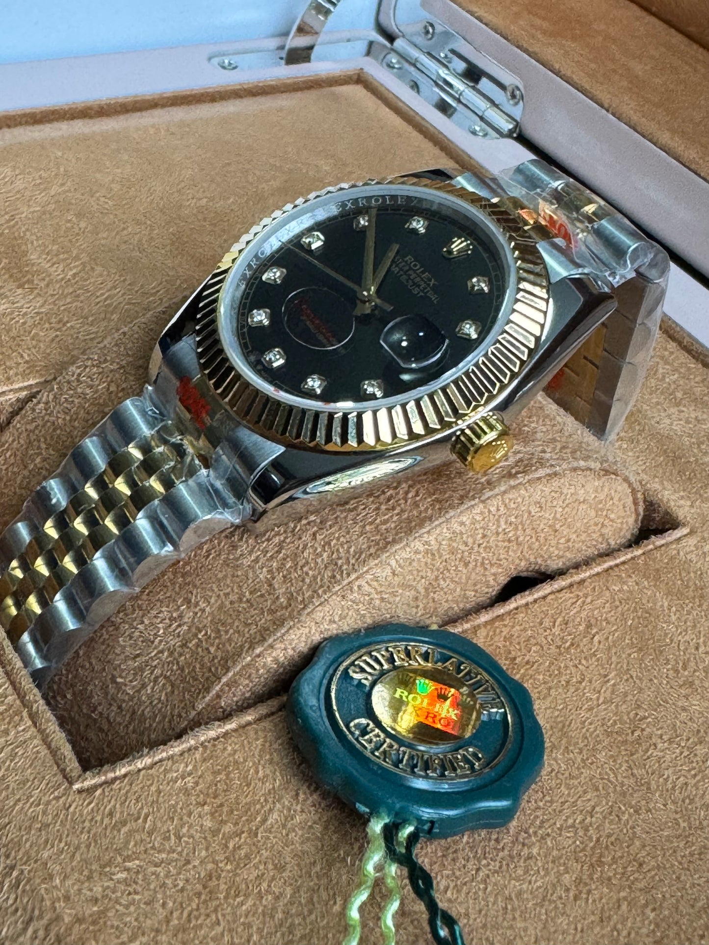 ATEMPORAL Y ELEGANTE OYSTER PERPETUAL DATE JUST AUTOMÁTICO CRYSTAL ZAFIRO DIAMANTES 💎 ETC!