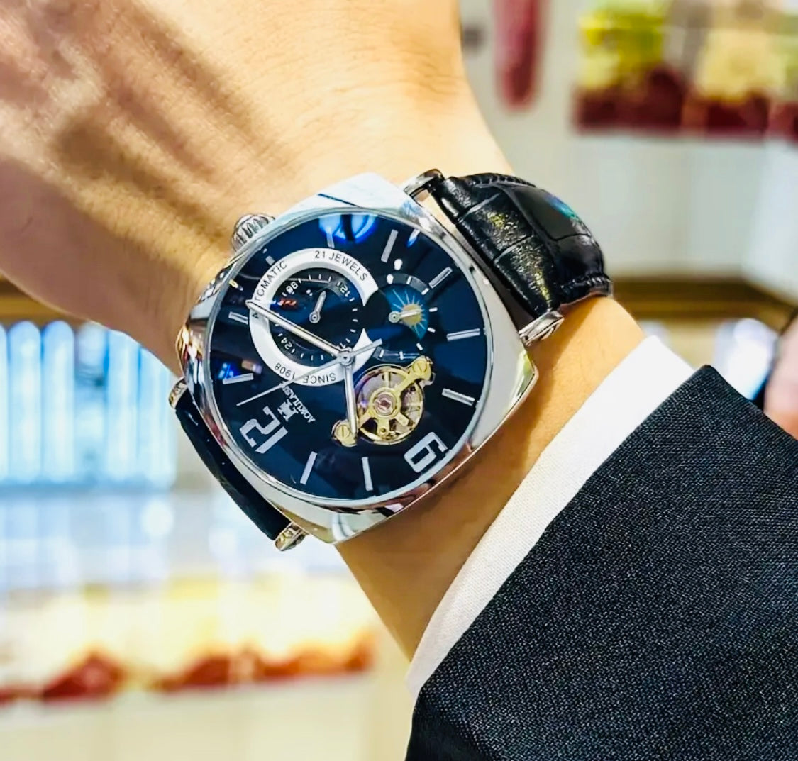 Hermoso Reloj Mecánico Automático Tourbillon! Multifuncional- 💯% Original