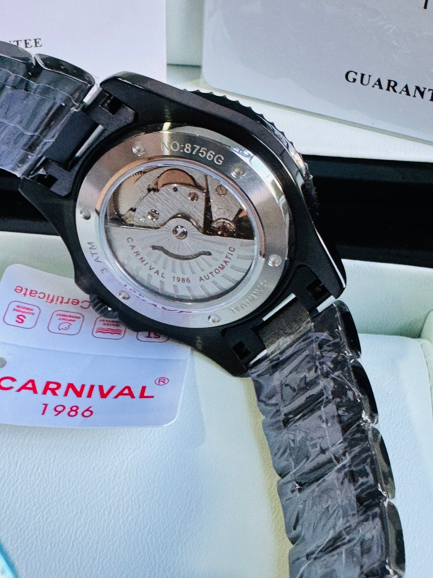 HERMOSO RELOJ AUTOMÁTICOMECÁNICO CRISTAL ZAFIRO-FECHADOR-LUMINOSO-RESISTENCIA AL AGUA-ALTA GAMA- 💯% ORIGINAL
