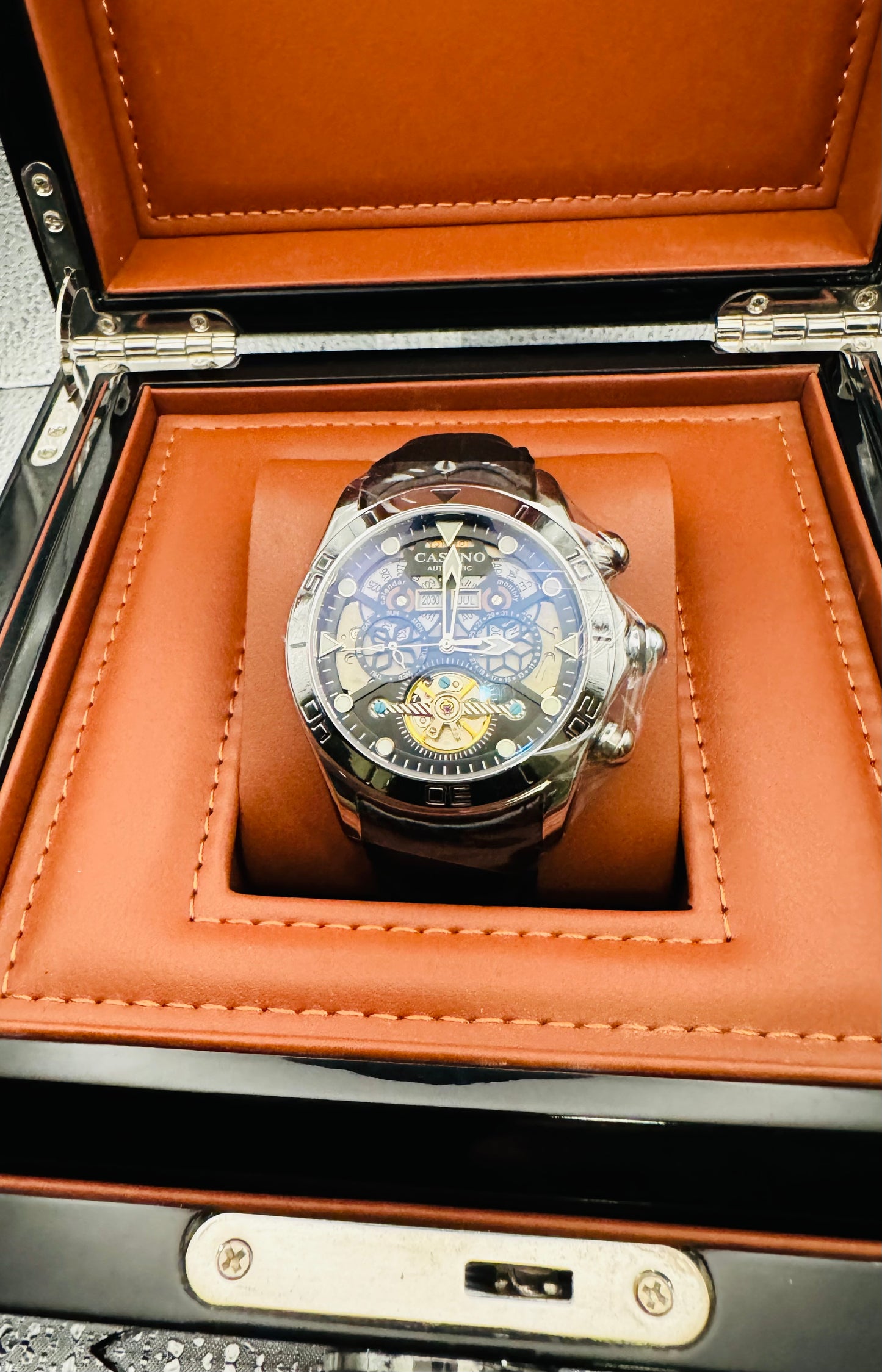 IMPRESIONANTE GRANDE Y PESADO RELOJ AUTOMÁTICO MECÁNICO SKELETON TOURBILLON 💯% ORIGINAL MÚLTIPLES COMPLICACIONES FUNCIONALES! GRAN CALIDAD A UN SÚPER PRECIO!