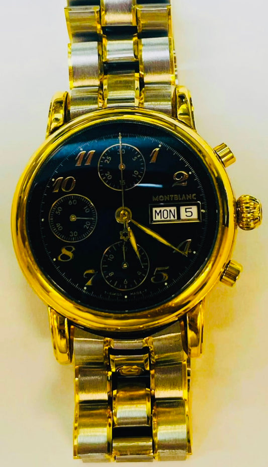 Hermoso Reloj MontBlanc MEISTERSTUCK Automático Mecánico Multifuncional-Múltiples Complicaciones-Día de la Semana Letras y Números-Cronógrafo-25 Joyas 💎-30 Metros 💦-Cristal Zafiro-Pulso Especial Raro y de lujo para ese modelo específico!
información por
