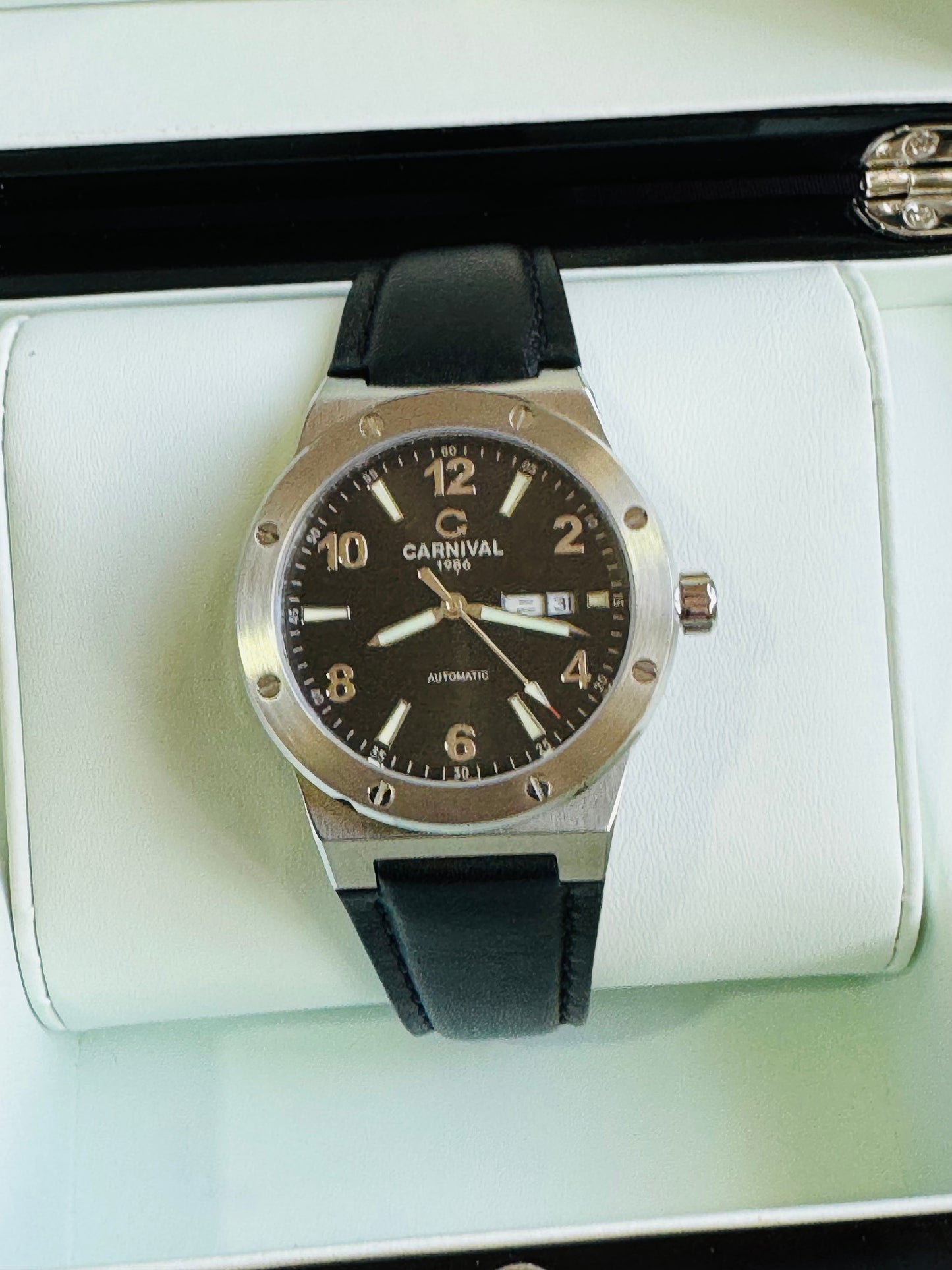 IMPECABLE RELOJ AUTOMÁTICO MECÁNICO DE GRAN CALIDAD MOVIMIENTO JAPONÉS MIYOTA-21 JOYAS- CRISTAL ZAFIRO-FECHADOR-SEMANARIO-A PRUEBA DE AGUA 30 MT. 💯% ORIGINAL