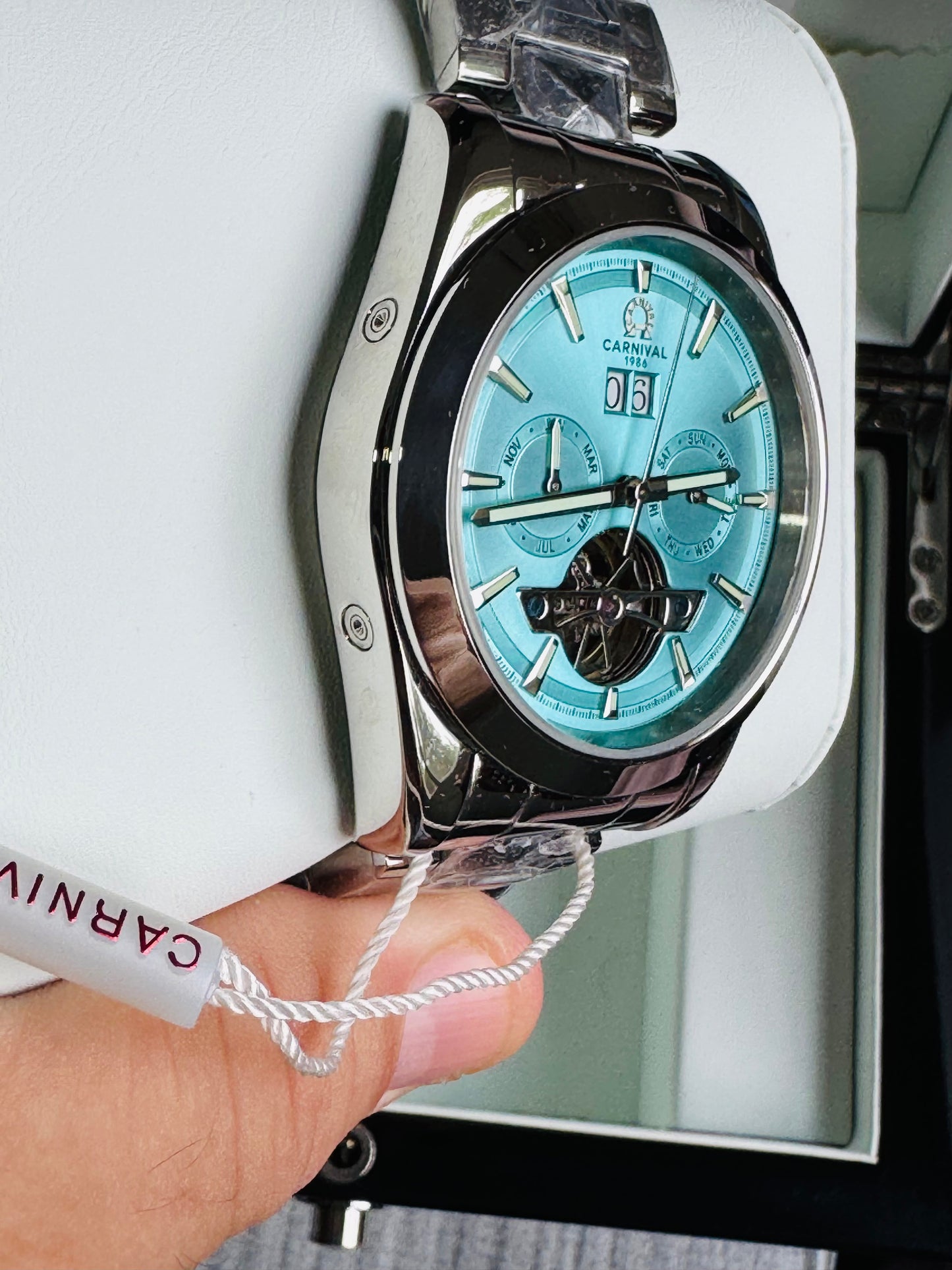 INNOVADOR DISEÑO RELOJ TOURBILLON-AUTOMÁTICO MECÁNICO TUNGSTENO DE LUJO -CRISTAL ZAFIRO-LUMINOSO- ESPECTACULAR BRAZALETE TUNGSTENO DE ALTA CALIDAD!!! MÚLTIPLES COMPLICACIONES-SEMANARIO-MES-FECHADOR-MOVIMIENTO HUECO-DESCARGADOR AUTOMÁTICO DE PRESIÓN- ETC