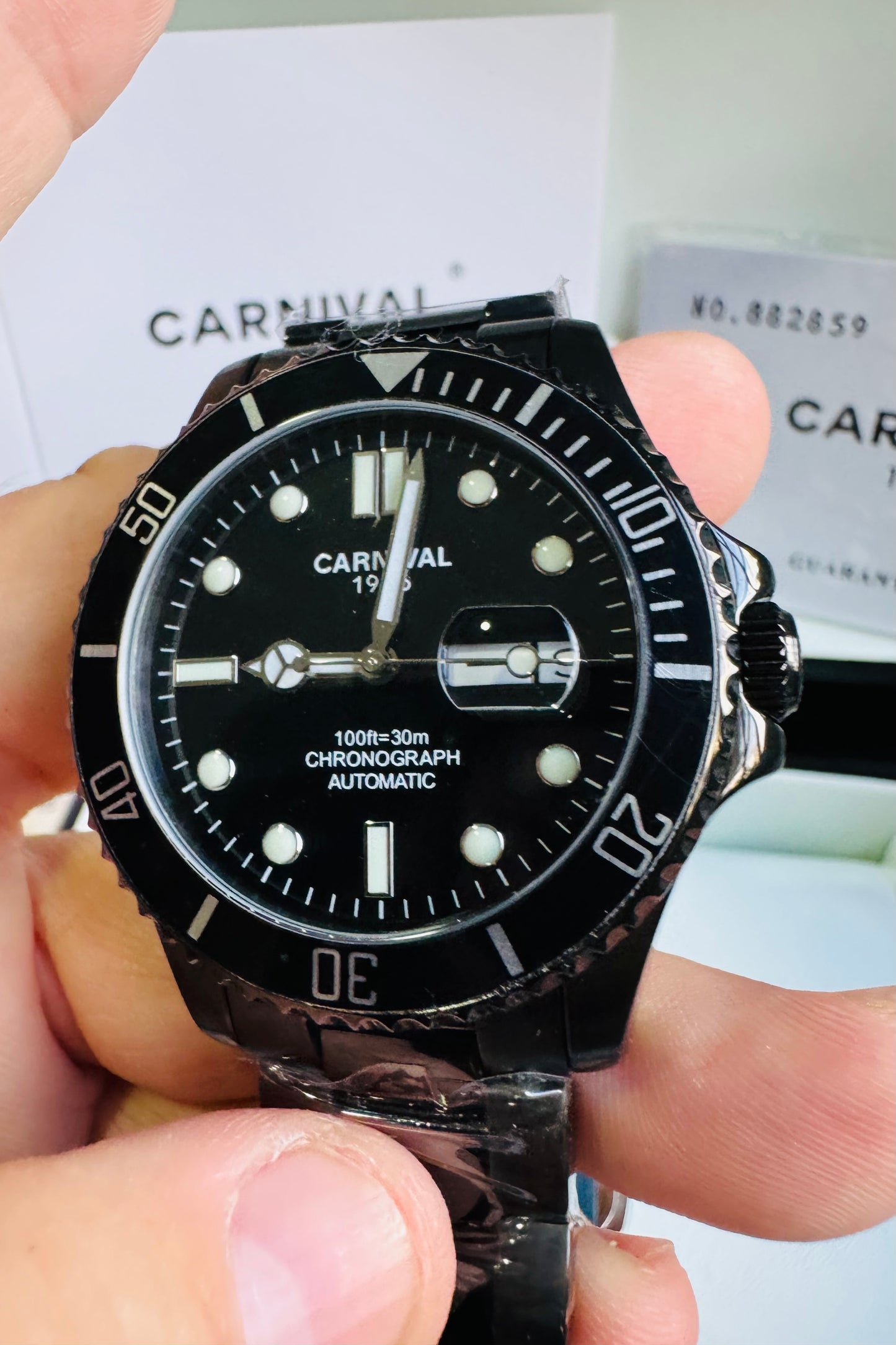 HERMOSO RELOJ AUTOMÁTICOMECÁNICO CRISTAL ZAFIRO-FECHADOR-LUMINOSO-RESISTENCIA AL AGUA-ALTA GAMA- 💯% ORIGINAL