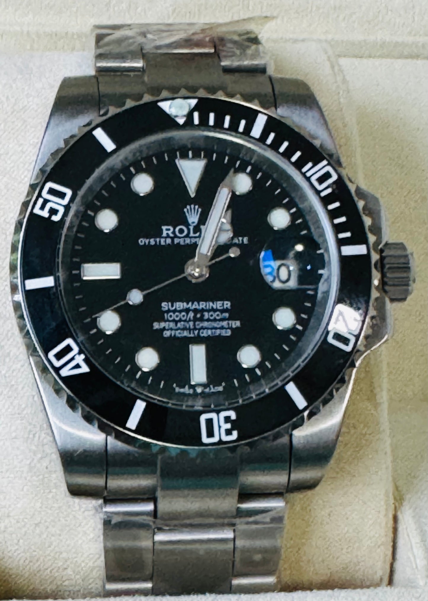 Elegante y Clásico Reloj Automático Mecánico SUBMARINER Luminiscencia- Fechador Bisel Giratorio Etcétera