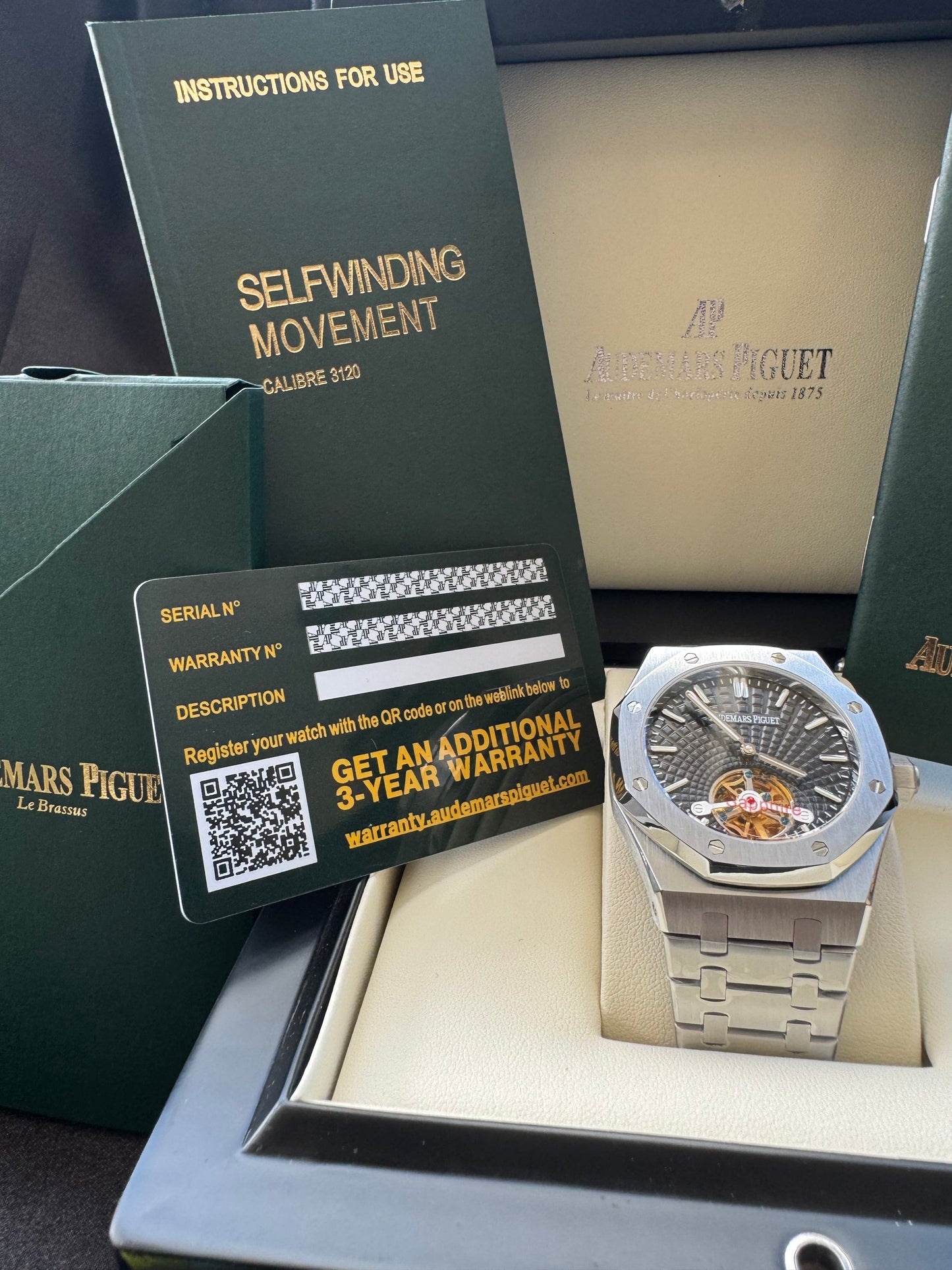 Increíble Reloj Audemars P. ROYAL OAK Automático Mecánico-Tourbillon-Máximo lujo y Calidad! Luminoso Etcétera-Disponible con Carátula Negra y Carátula Azul.