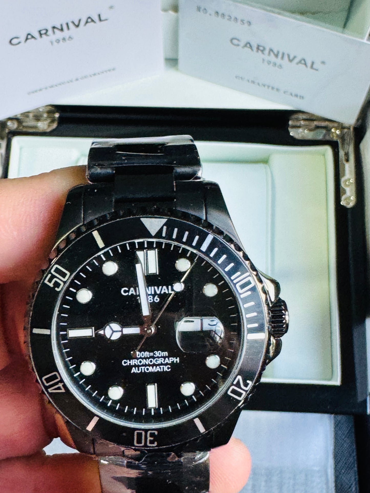 HERMOSO RELOJ AUTOMÁTICOMECÁNICO CRISTAL ZAFIRO-FECHADOR-LUMINOSO-RESISTENCIA AL AGUA-ALTA GAMA- 💯% ORIGINAL