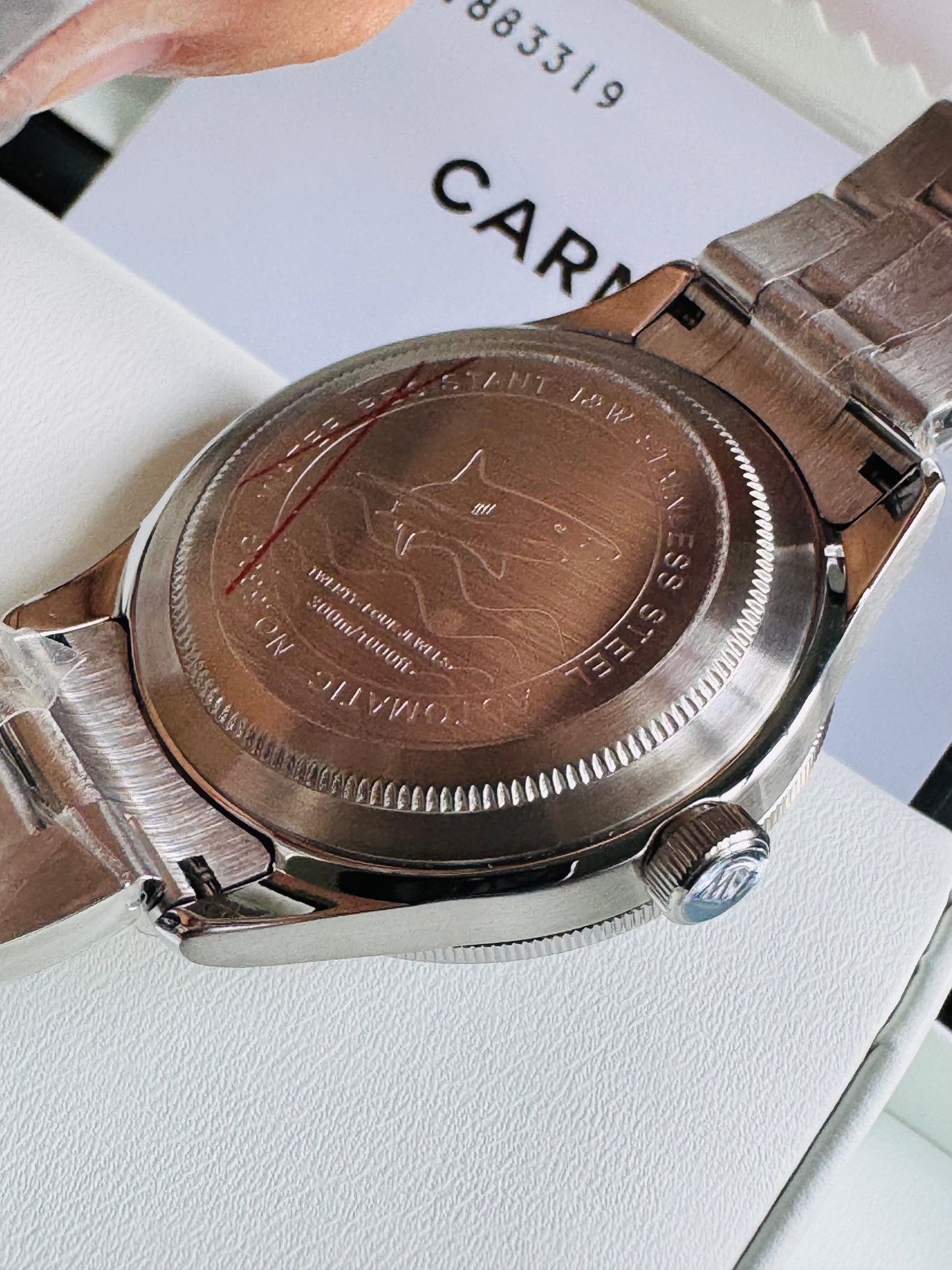 HERMOSO RELOJ AUTOMÁTICO MECÁNICO-BUCEO 1,000 FT-FECHADOR-DÍA SEMANA-CRISTAL ZAFIRO-24 JOYAS 💎-3 ATM -💯% ORIGINAL