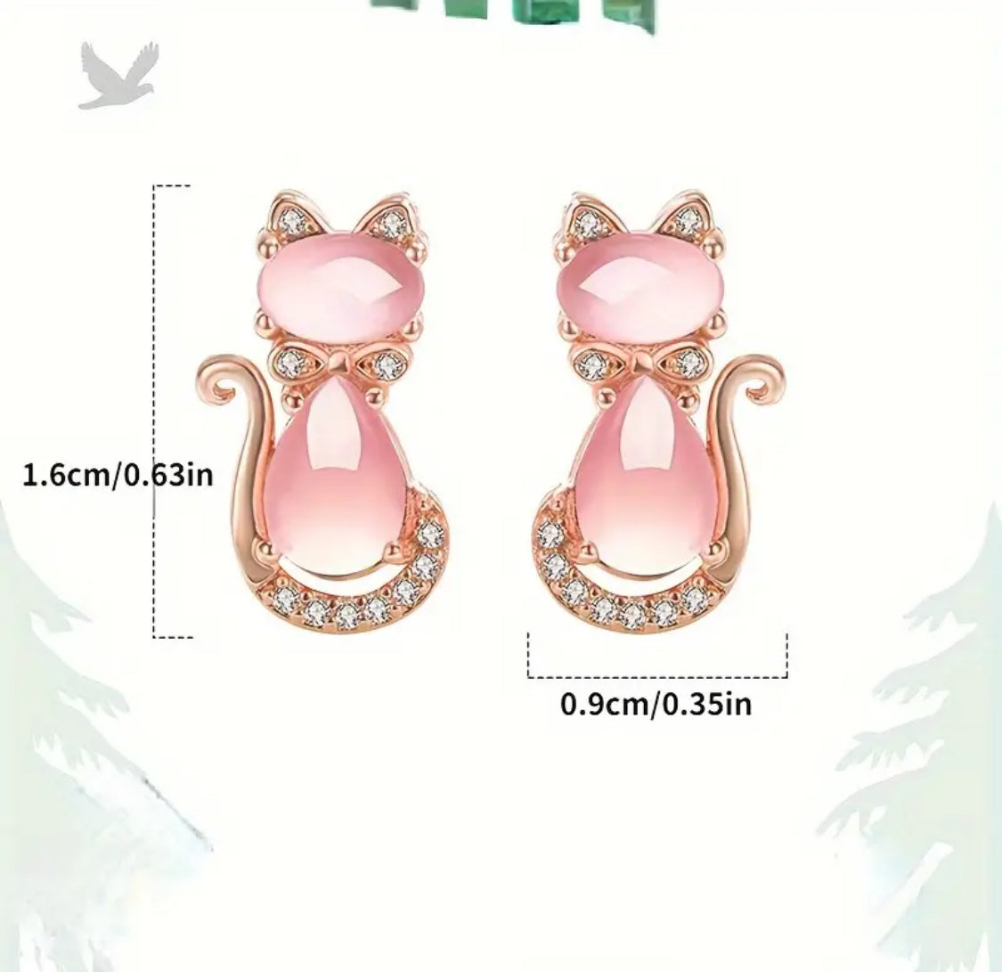 Originales y Hermosos Pendientes de Michis 🐈‍⬛ Hipoalergenicos con Plata ley 925 Aguja 🪡 Ideales para Regalo 🎁