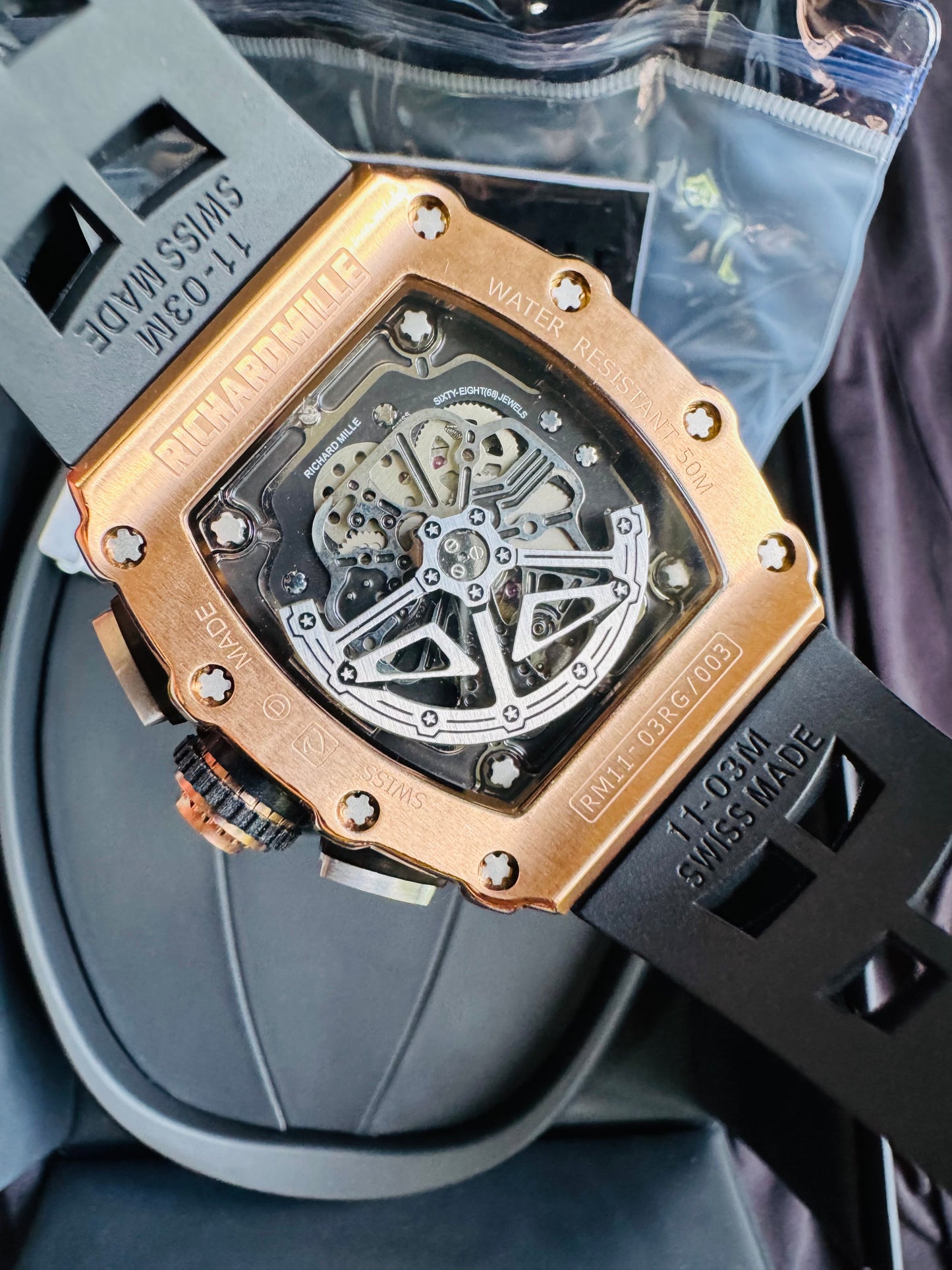 IMPRESIONANTE RELOJ RICHARD MILLE!!! AUTOMÁTICO MECÁNICO-68 JOYAS💎-FECHADOR-LUMINOSO-MULTIFUNCIONAL-ETC! ETC ETC!!!