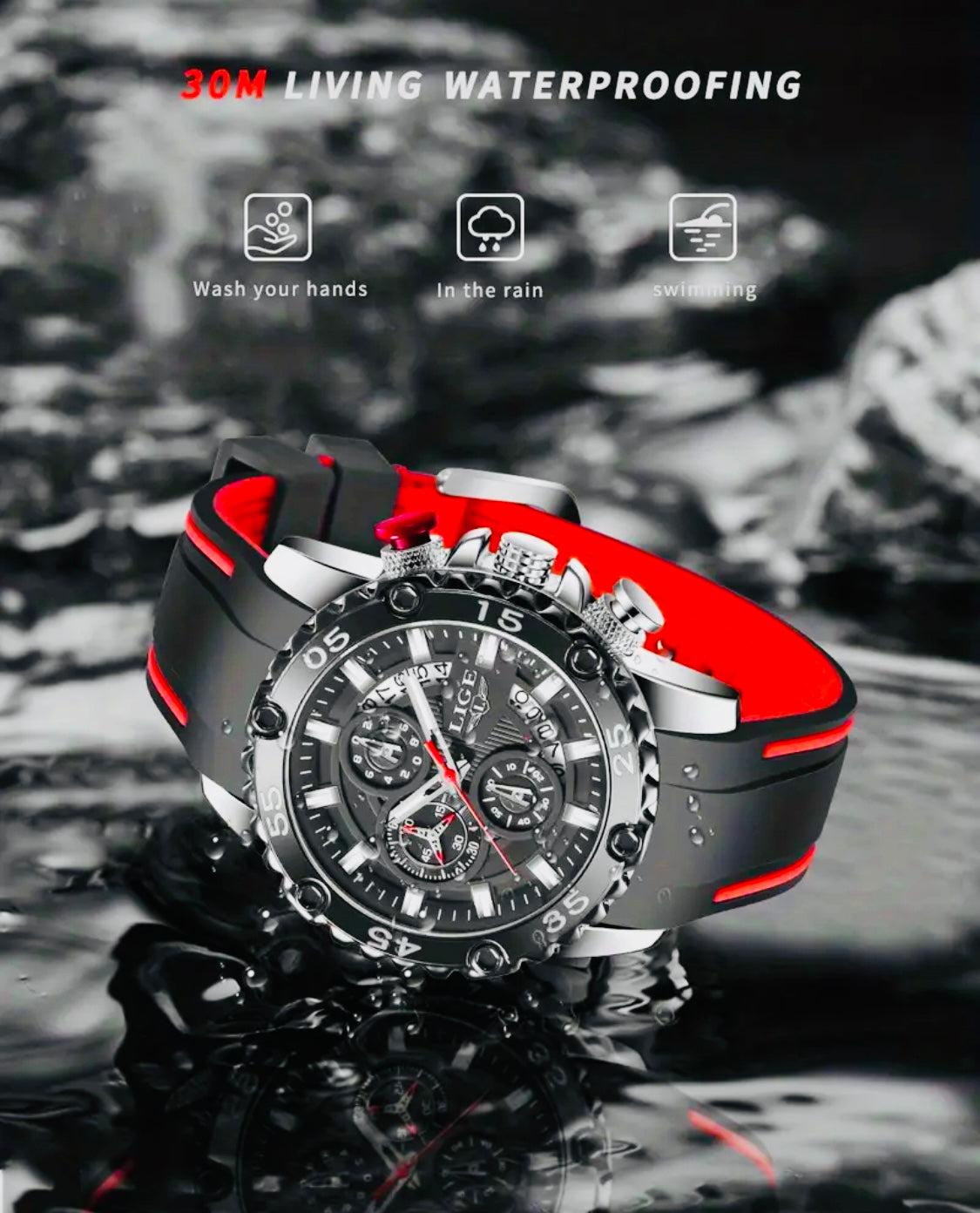 Espectacular Diseño Reloj Multifuncional Movimiento de Cuarzo-Gran Calidad de Acabados 

Ideal para Toda Ocasión 💯% Original