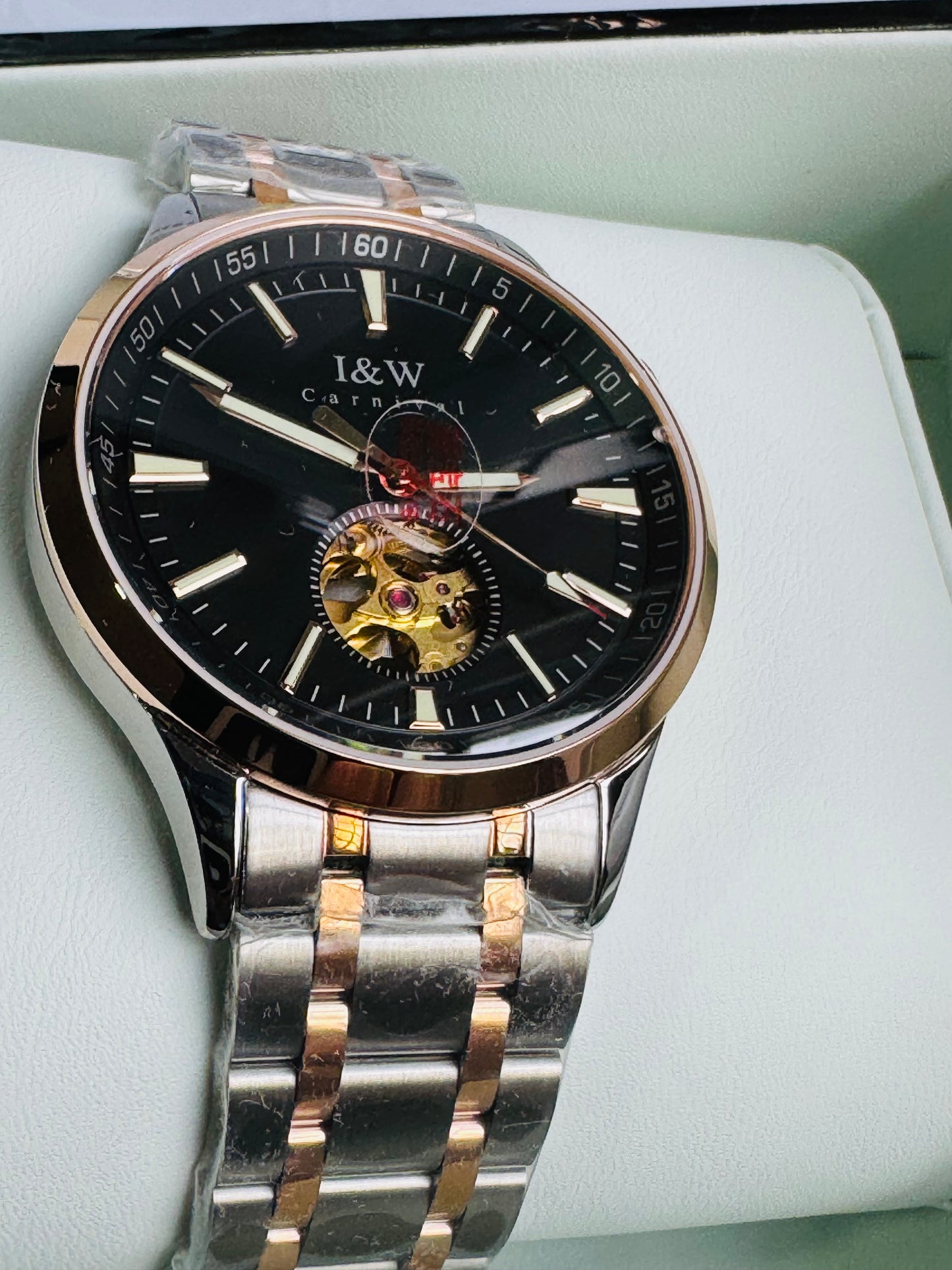 HERMOSO Y ELEGANTE RELOJ AUTOMÁTICO MECÁNICO CRISTAL ZAFIRO LUMINOSO 💯% ORIGINAL