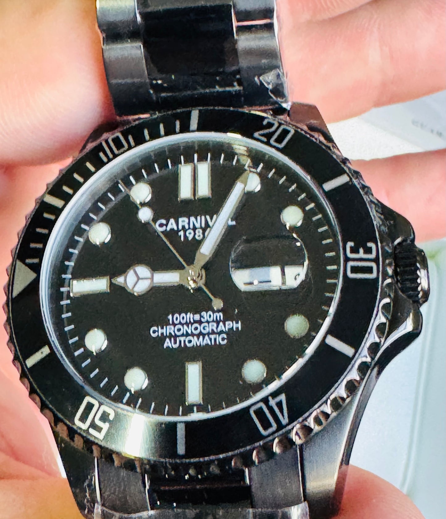 HERMOSO RELOJ AUTOMÁTICOMECÁNICO CRISTAL ZAFIRO-FECHADOR-LUMINOSO-RESISTENCIA AL AGUA-ALTA GAMA- 💯% ORIGINAL