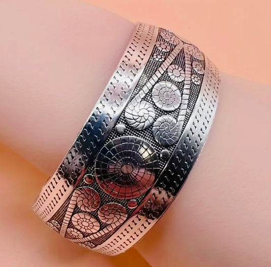 brazalete vintage bohemio grabada con estilo unisex, joyería de mano de moda urbana, adorno de joyería de fiesta Unitalla Ajustable