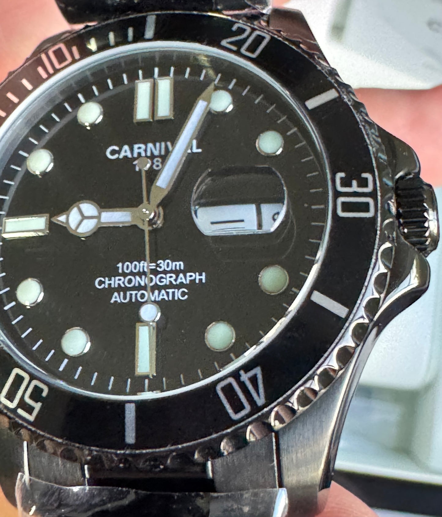 HERMOSO RELOJ AUTOMÁTICOMECÁNICO CRISTAL ZAFIRO-FECHADOR-LUMINOSO-RESISTENCIA AL AGUA-ALTA GAMA- 💯% ORIGINAL
