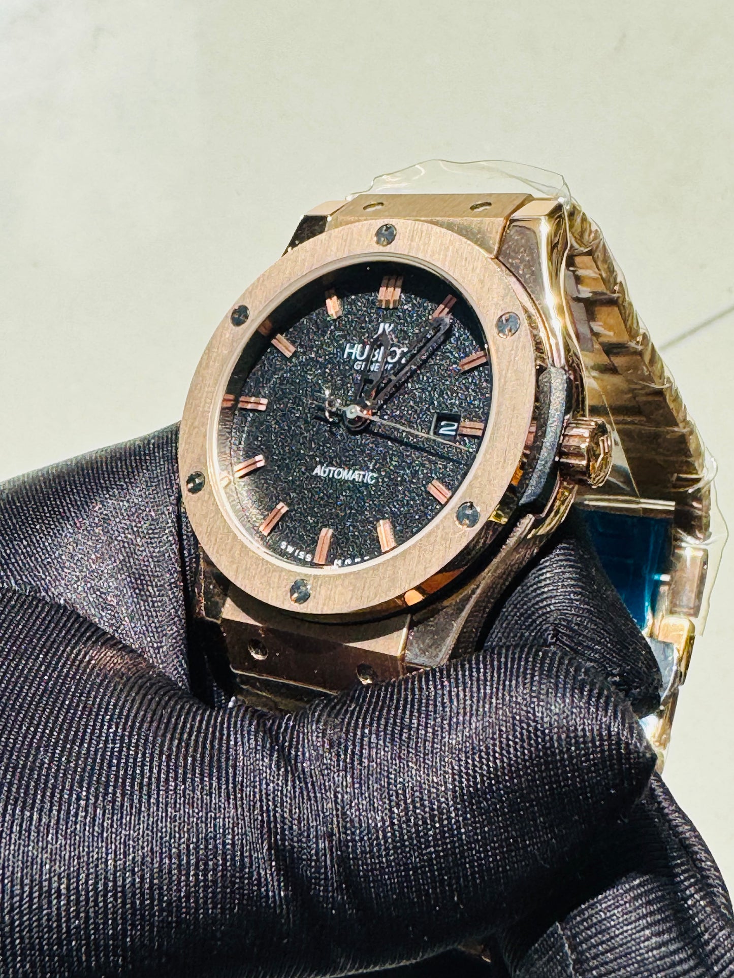 MÁXIMO LUJO! EXCLUSIVO HUBLOT AUTOMÁTICO CARATULA TIPO DIAMANTE 💎 Y LIJA! ELEGANCIA TOTAL!