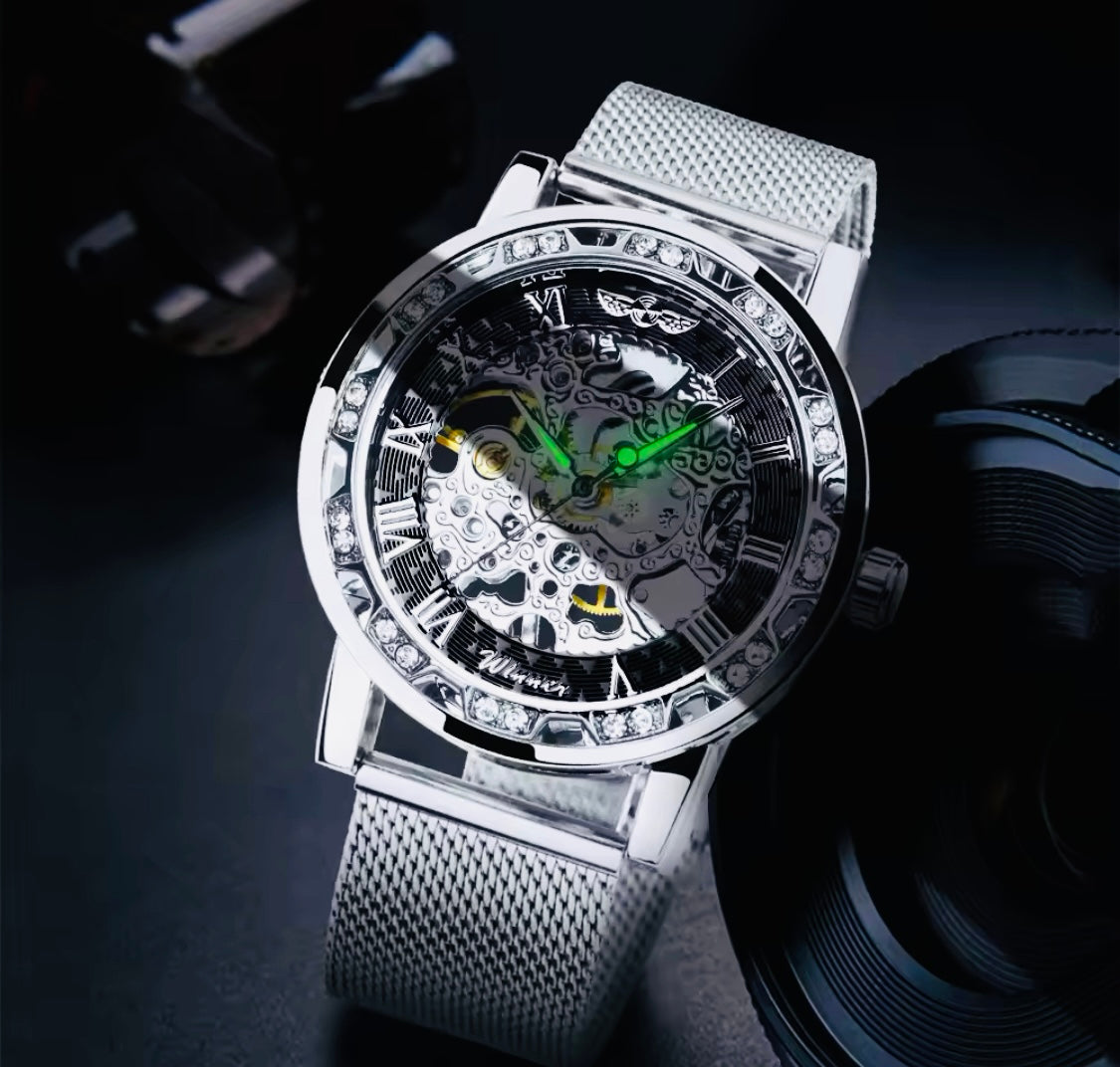 Hermoso Reloj Automático Mecánico Skeleton Movimiento de Excelente Calidad y Diseño! 💯% Original