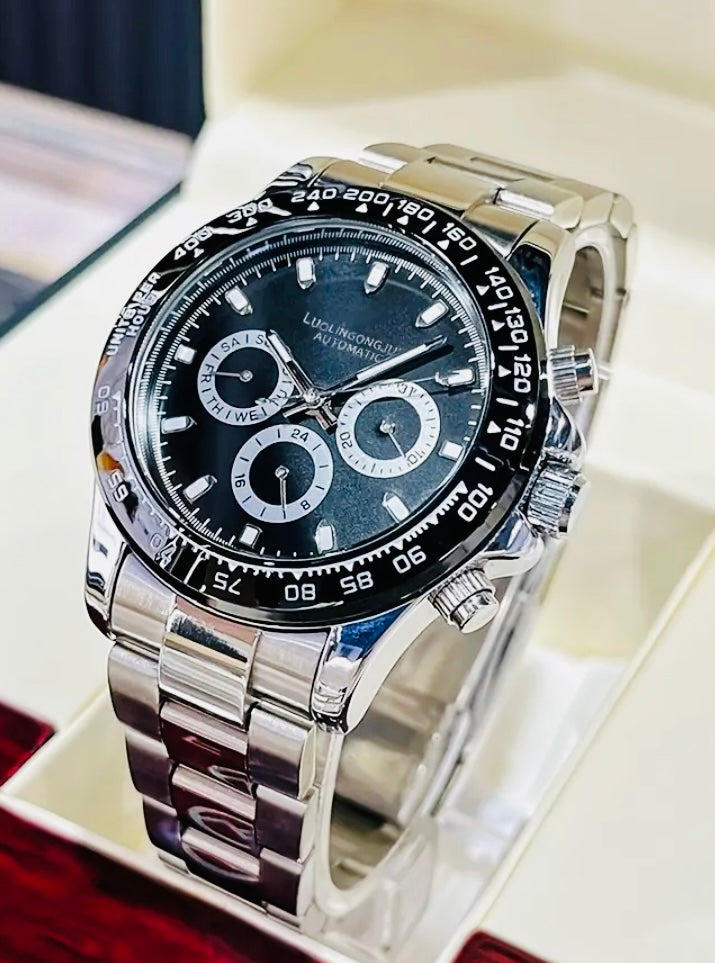 Hermoso Reloj Automático Mecánico Multifuncional Gran Calidad y Diseño 💯% Original Disponible en Carátula Gris y Negra!
