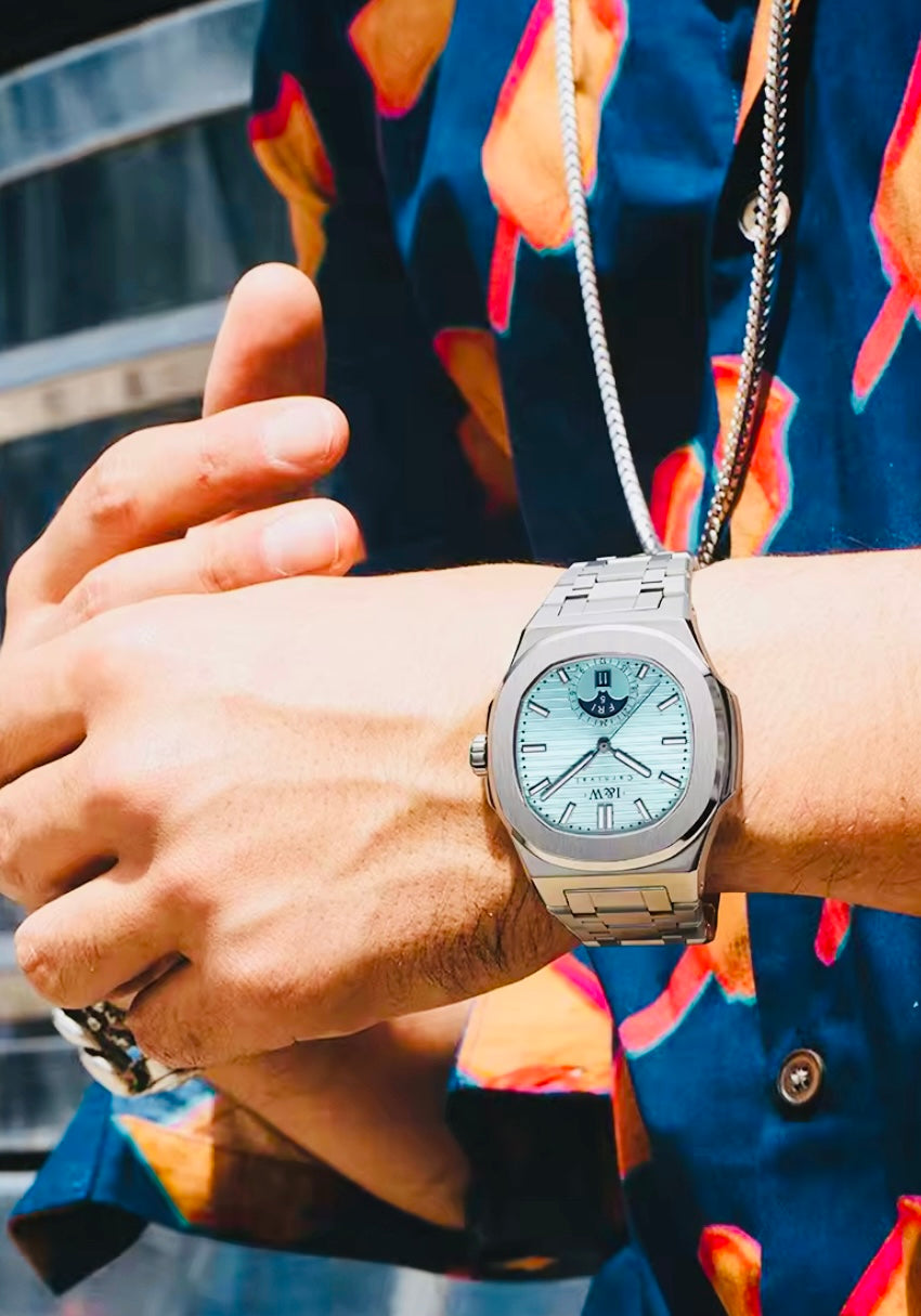 IMPRESIONANTE RELOJ AUTOMÁTICO I&W MÁXIMA CALIDAD Y ESPECTACULAR DISEÑO-CRISTAL ZAFIRO-FECHADOR-SEMANARIO-50 METROS 💦 LUMINOSO-ETC