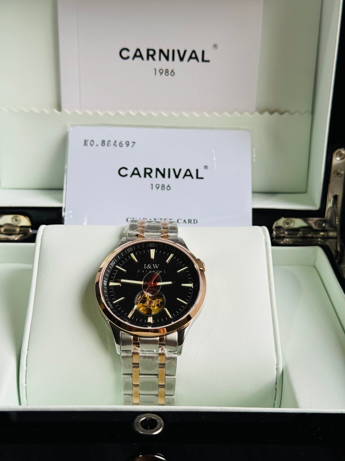 HERMOSO Y ELEGANTE RELOJ AUTOMÁTICO MECÁNICO CRISTAL ZAFIRO LUMINOSO 💯% ORIGINAL