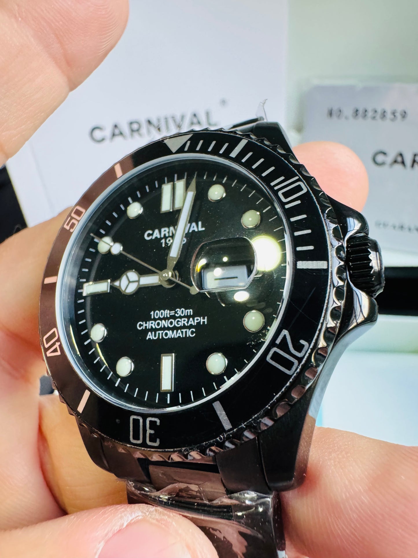 HERMOSO RELOJ AUTOMÁTICOMECÁNICO CRISTAL ZAFIRO-FECHADOR-LUMINOSO-RESISTENCIA AL AGUA-ALTA GAMA- 💯% ORIGINAL
