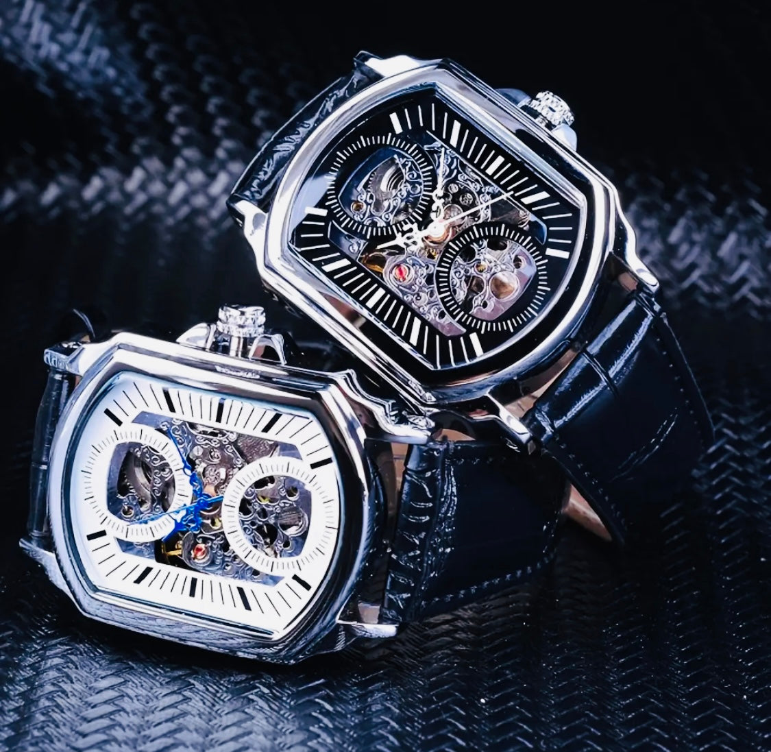 Elegante y Hermoso Reloj Automático Mecánico ⚙️ Skeleton 💯% Original Disponible con Carátula Negra y Blanca!
