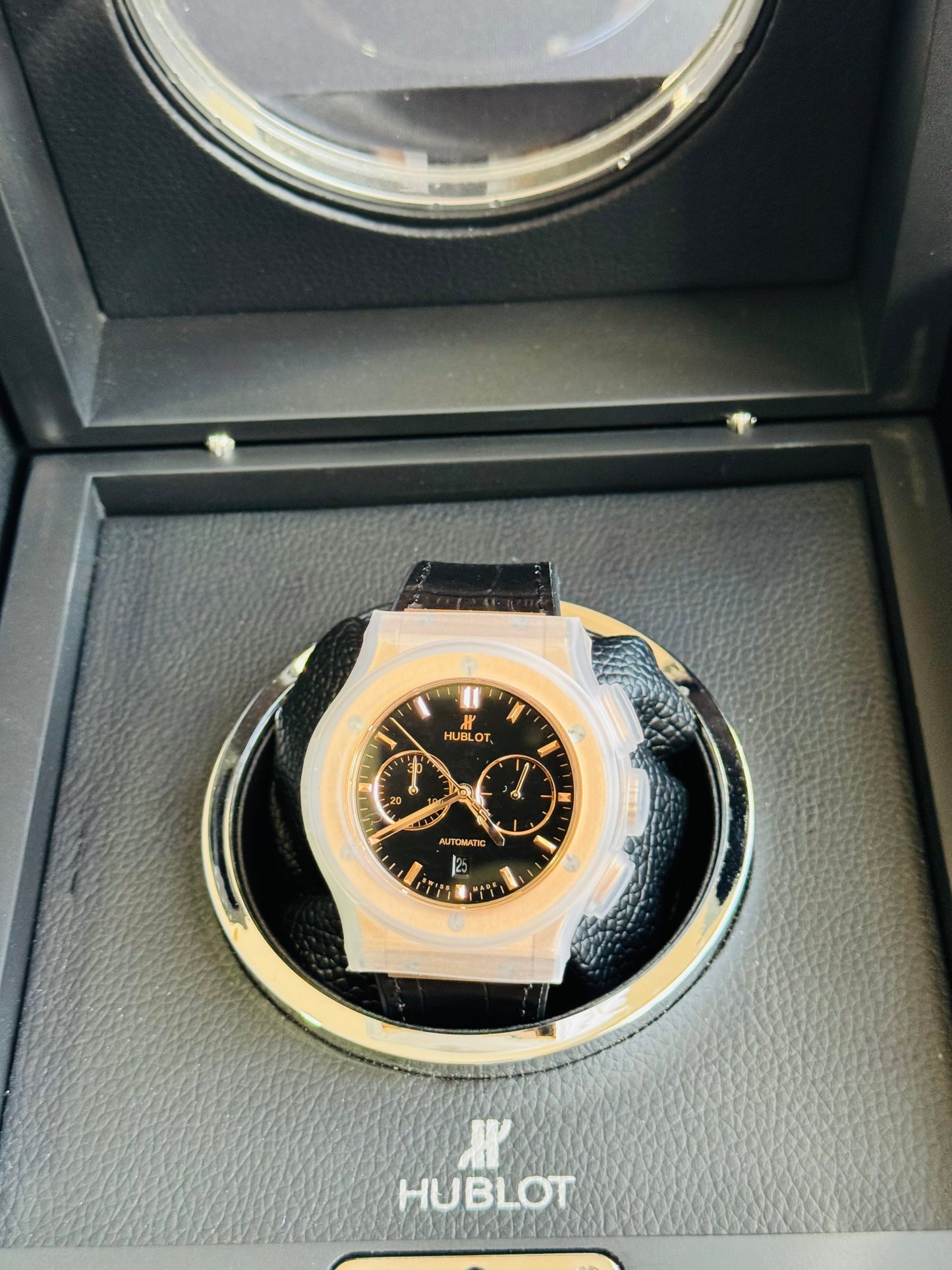 MÁXIMO LUJO RELOJ AUTOMÁTICO MECÁNICO HUBLOT - MÚLTIPLES COMPLICACIONES FUNCIONALES -CRISTAL ZAFIRO-21 JOYAS-MÁXIMA ELEGANCIA!!!