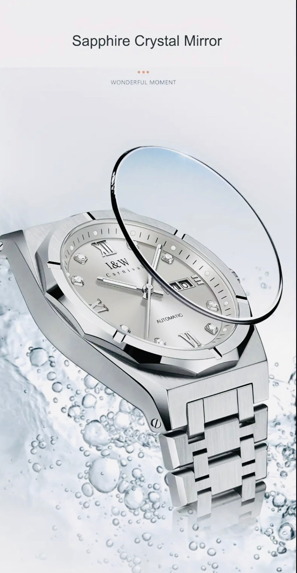 Increíble y Hermoso Reloj Automático Mecánico Día con Letras y Fechador Numérico- Crystal Zafiro! Movimiento Japonés que es el Mejor a Nivel Mundial Superando al Suizo! Maquinaria Japonesa con Joyas 💎 Japonesas Miyota! 💯% Original-30 Metros Profundidad!