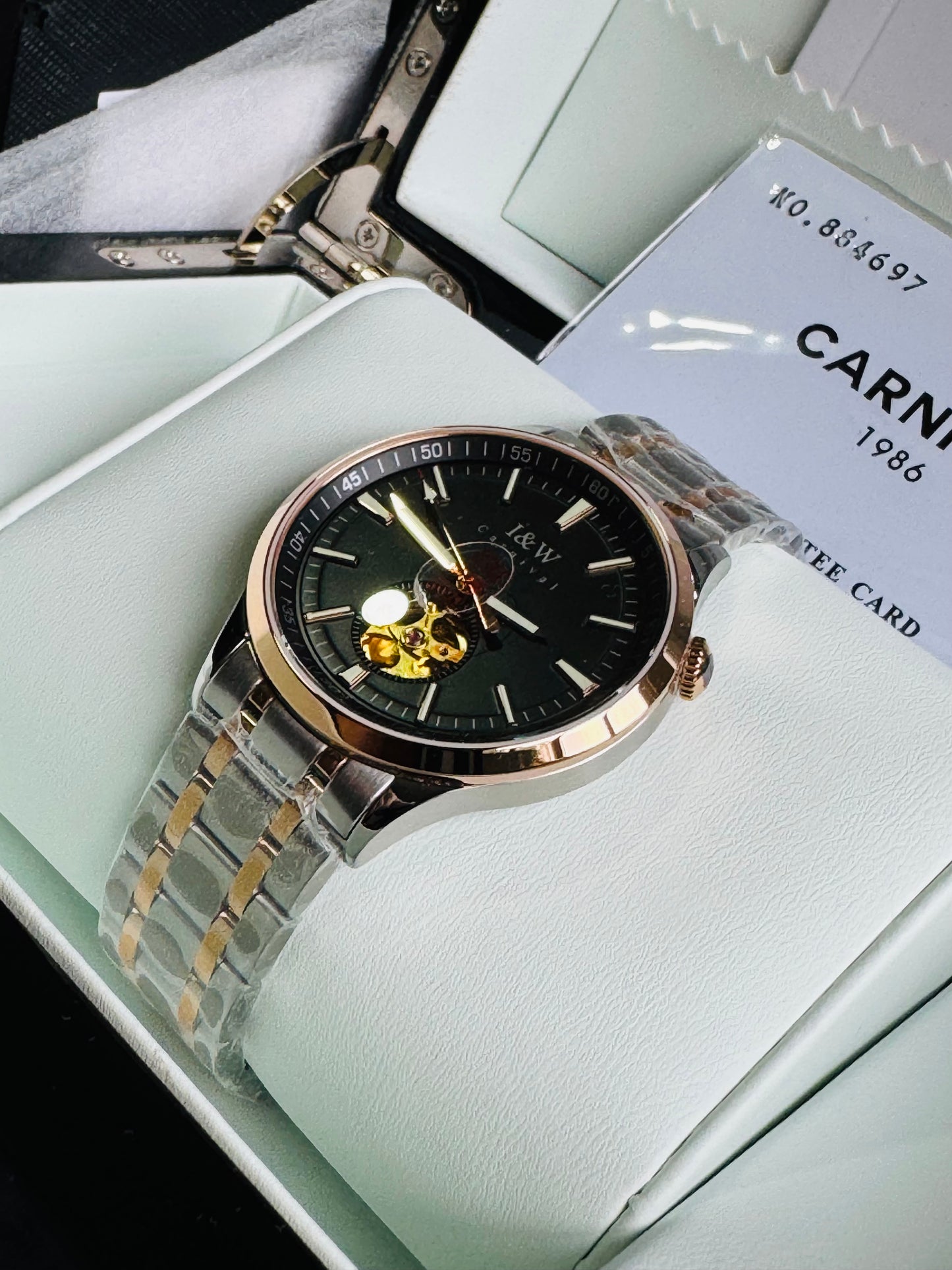 HERMOSO Y ELEGANTE RELOJ AUTOMÁTICO MECÁNICO CRISTAL ZAFIRO LUMINOSO 💯% ORIGINAL