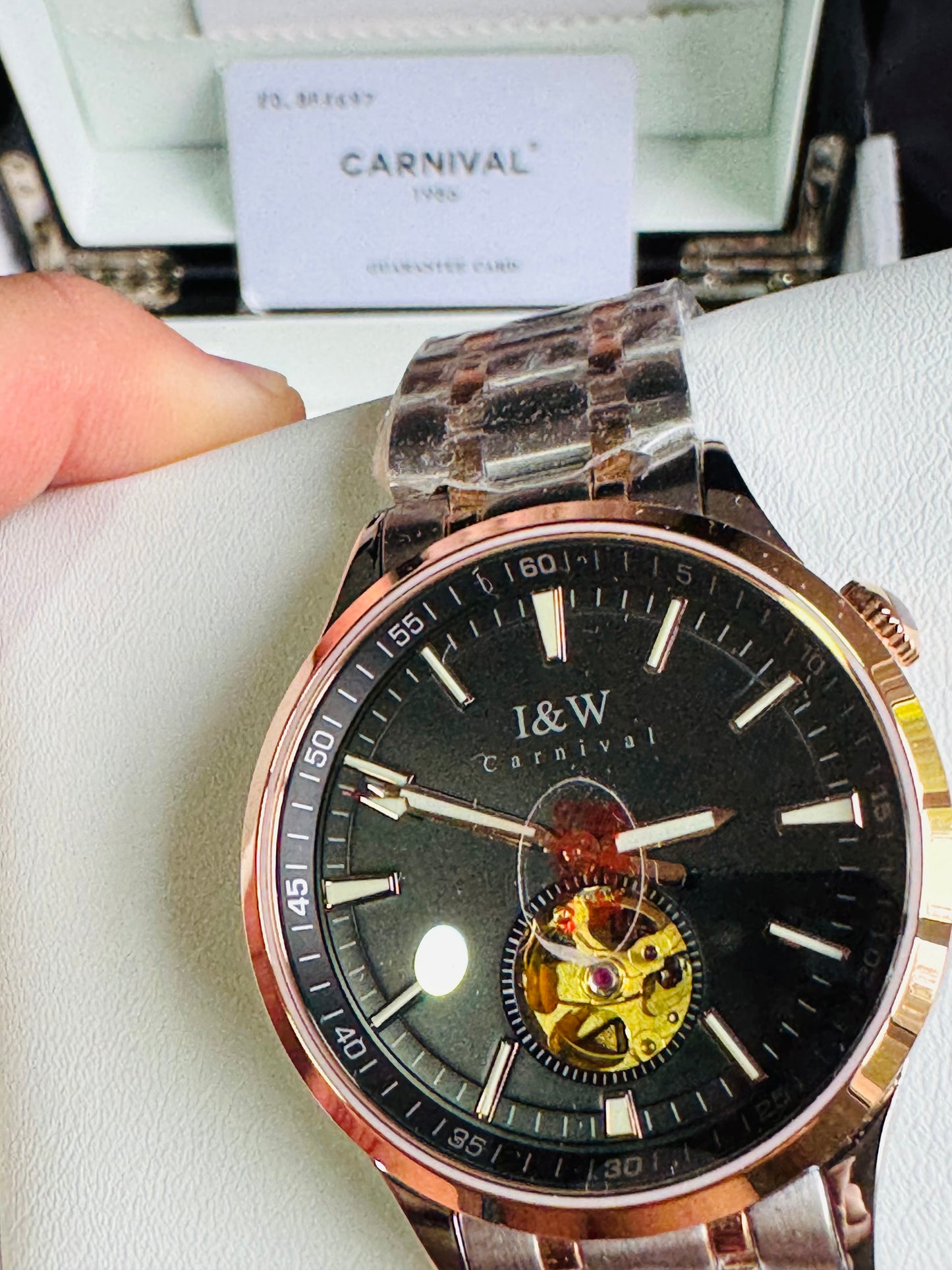 HERMOSO Y ELEGANTE RELOJ AUTOMÁTICO MECÁNICO CRISTAL ZAFIRO LUMINOSO 💯% ORIGINAL