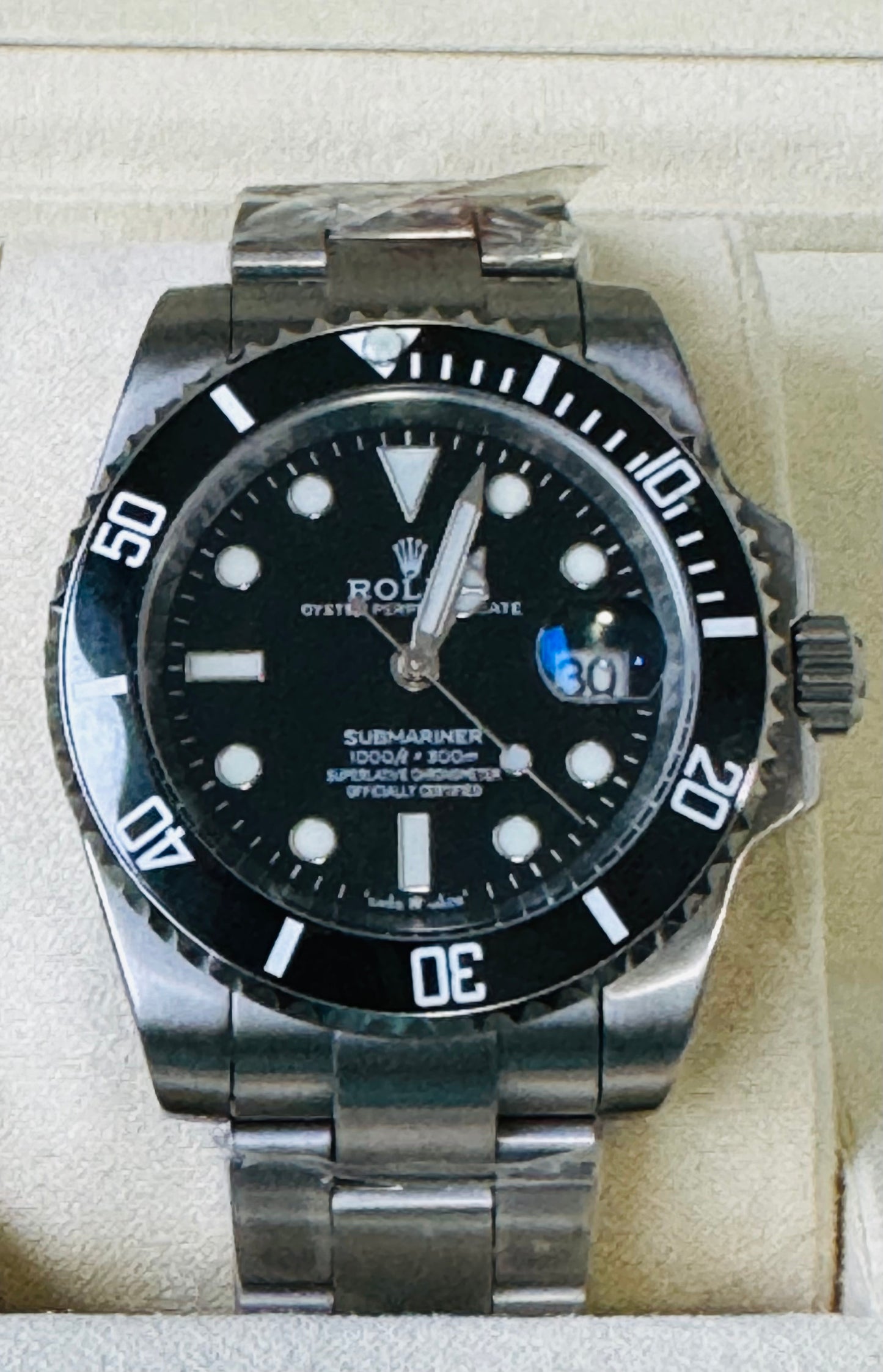 Elegante y Clásico Reloj Automático Mecánico SUBMARINER Luminiscencia- Fechador Bisel Giratorio Etcétera