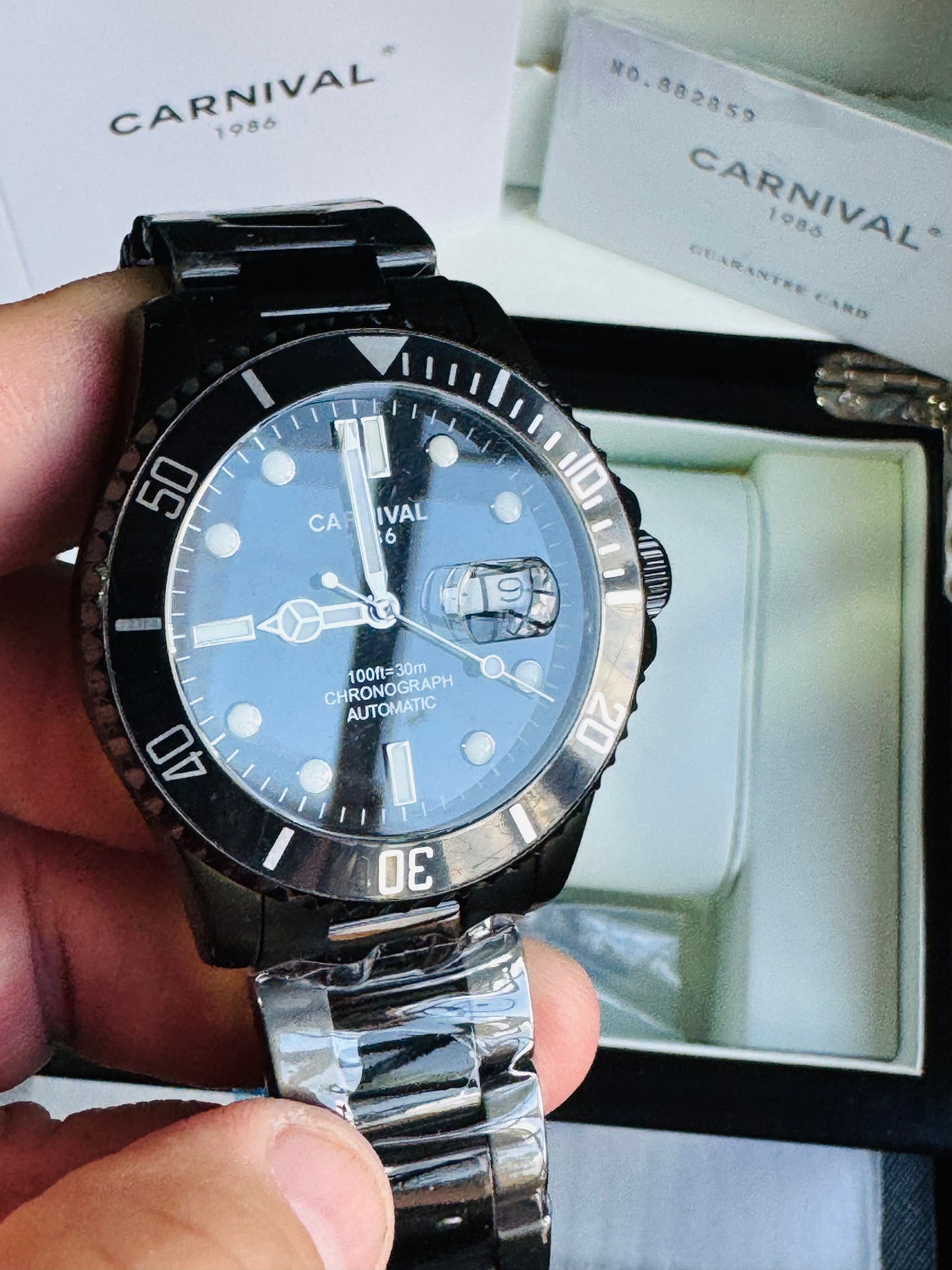 HERMOSO RELOJ AUTOMÁTICOMECÁNICO CRISTAL ZAFIRO-FECHADOR-LUMINOSO-RESISTENCIA AL AGUA-ALTA GAMA- 💯% ORIGINAL