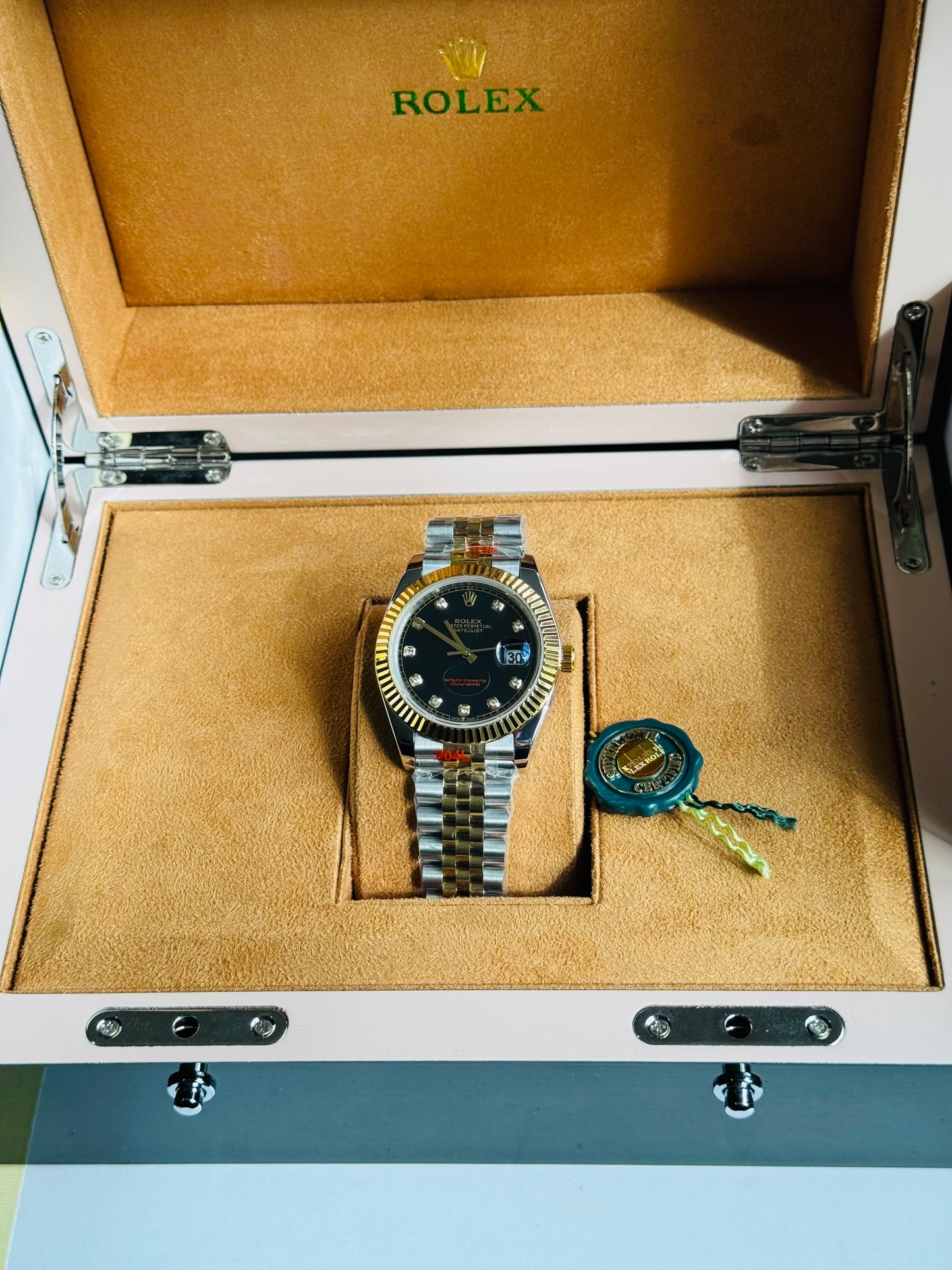 ATEMPORAL Y ELEGANTE OYSTER PERPETUAL DATE JUST AUTOMÁTICO CRYSTAL ZAFIRO DIAMANTES 💎 ETC!