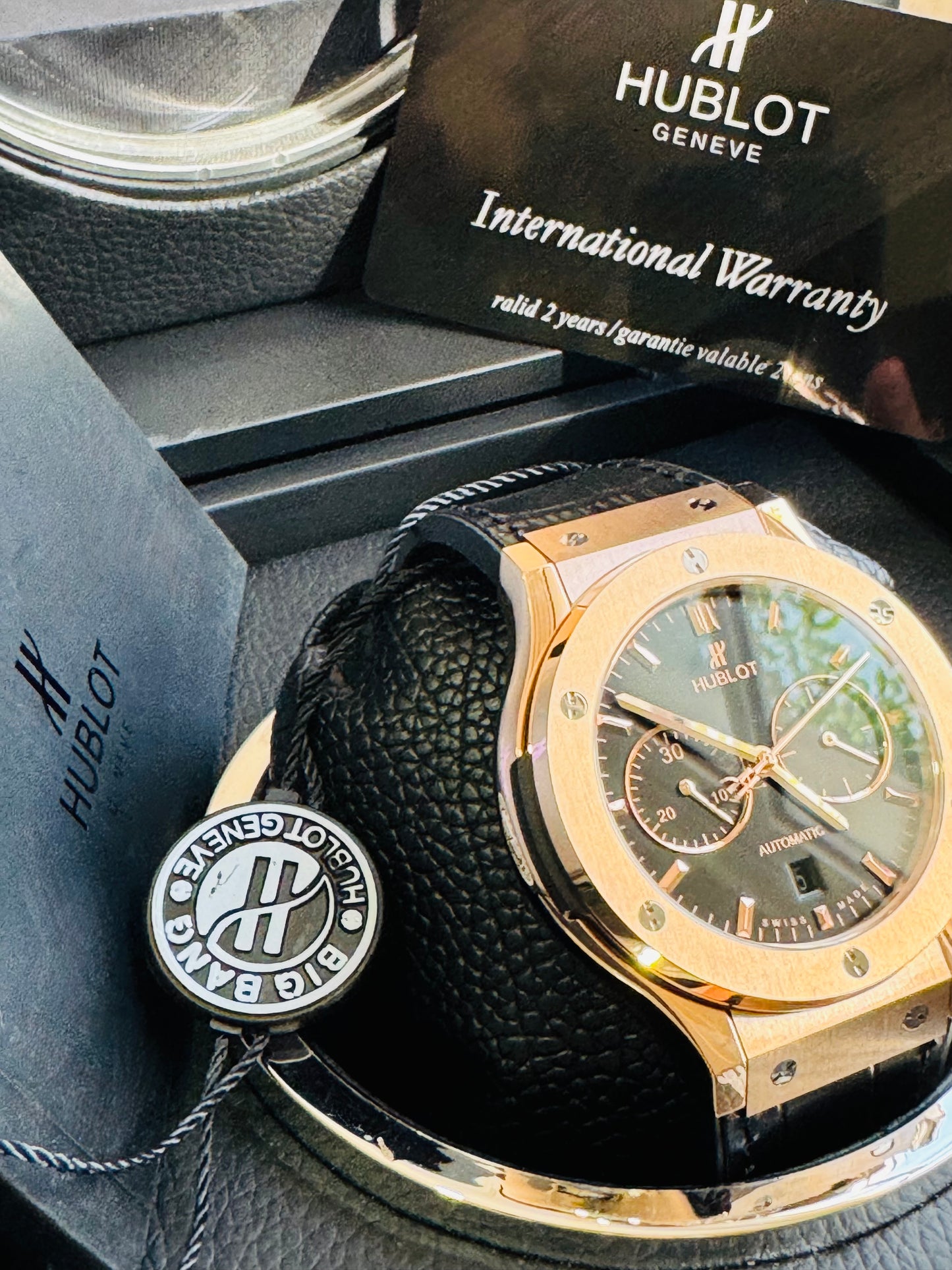MÁXIMO LUJO RELOJ AUTOMÁTICO MECÁNICO HUBLOT - MÚLTIPLES COMPLICACIONES FUNCIONALES -CRISTAL ZAFIRO-21 JOYAS-MÁXIMA ELEGANCIA!!!