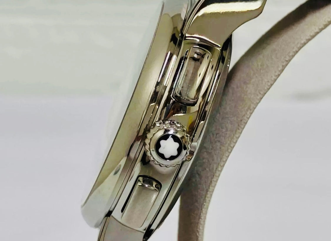 RELOJ MONT BLANC

-MEISTERSTUCK

AUTOMÁTICO MECÁNICO

CRISTAL ZAFIRO-

25 JOYAS

MÚLTIPLES COMPLICACIONES -

FECHADOR -

CRONÓMETRO -

CRONOGAFO-

FECHADOR-

CALENDARIO-

DIA DE LA SEMANA-

ETC -100%

ORIGINAL CAJA PAPELES