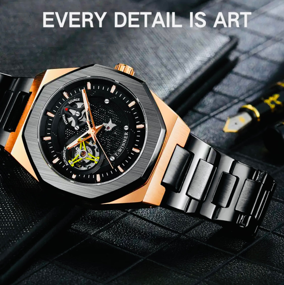 Elegante Reloj Automático Mecanico Skeleton 💯% Original Acero Inoxidable Excelentes Acabados y Gran Calidad