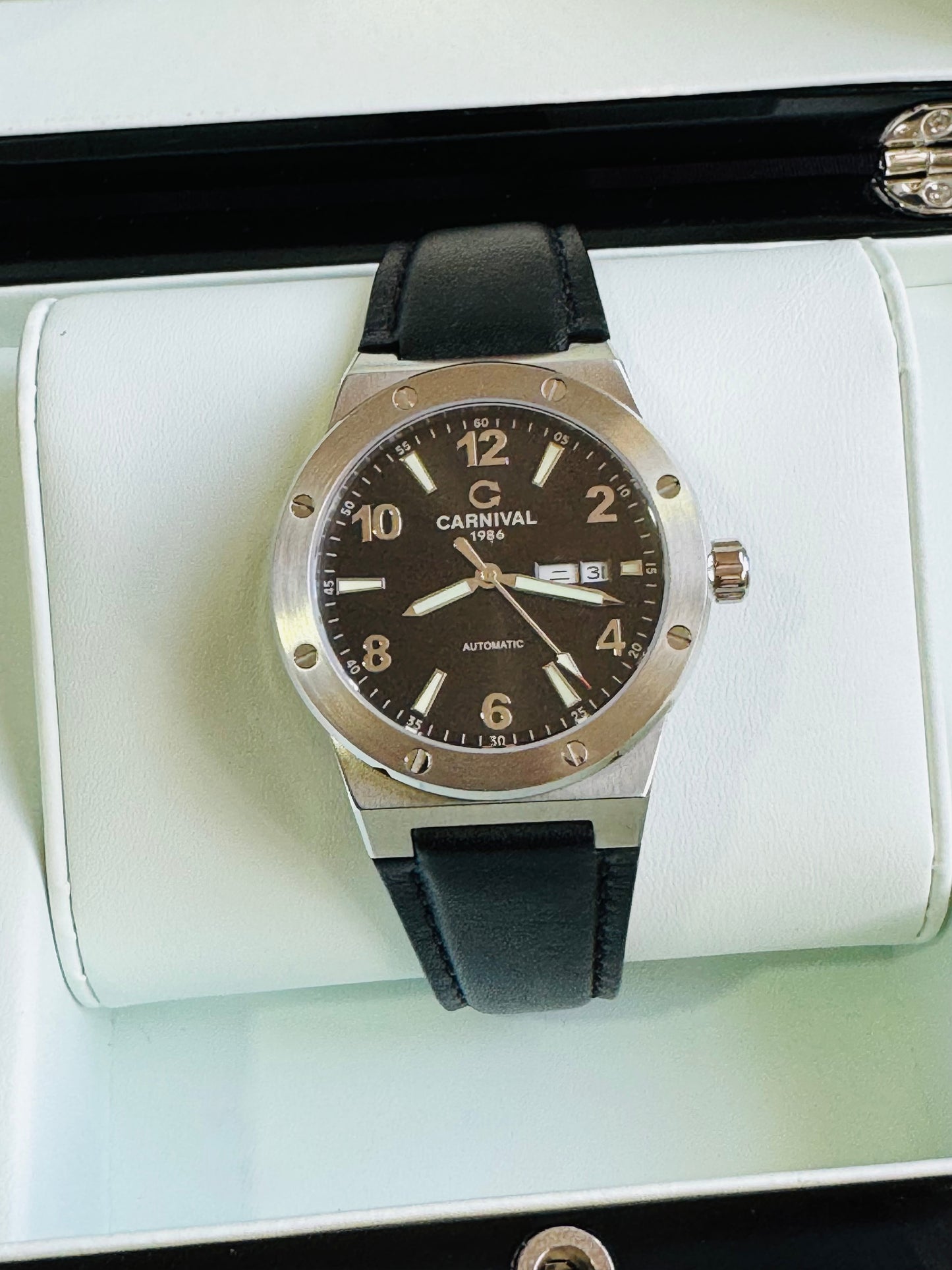 IMPECABLE RELOJ AUTOMÁTICO MECÁNICO DE GRAN CALIDAD MOVIMIENTO JAPONÉS MIYOTA-21 JOYAS- CRISTAL ZAFIRO-FECHADOR-SEMANARIO-A PRUEBA DE AGUA 30 MT. 💯% ORIGINAL