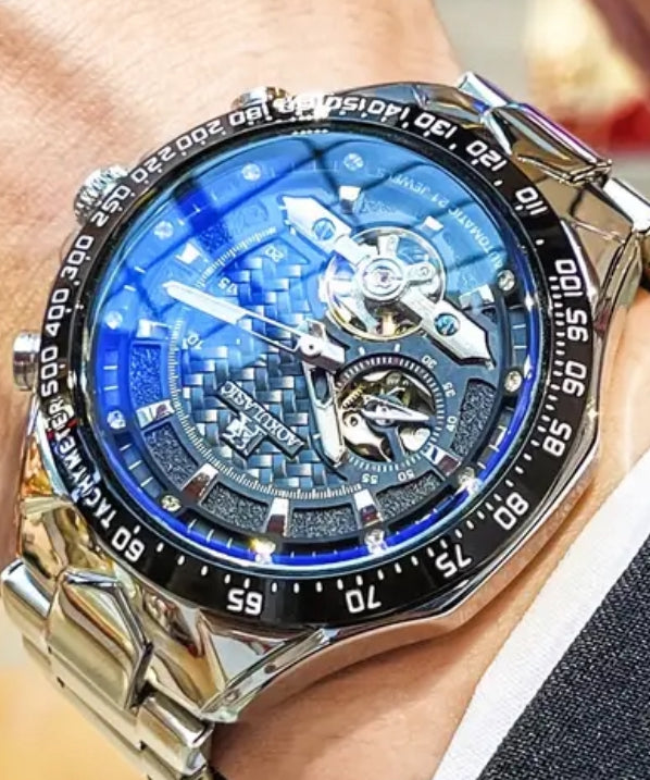 Espectácular Diseño Reloj Mecánico Automático Tourbillon! Elegante y Estiloso con Movimiento de Tourbillon - Diseño Hueco Elegante, Correa de Acero Inoxidable! Gran Calidad en sus Materiales y Diseño! 💯% Original