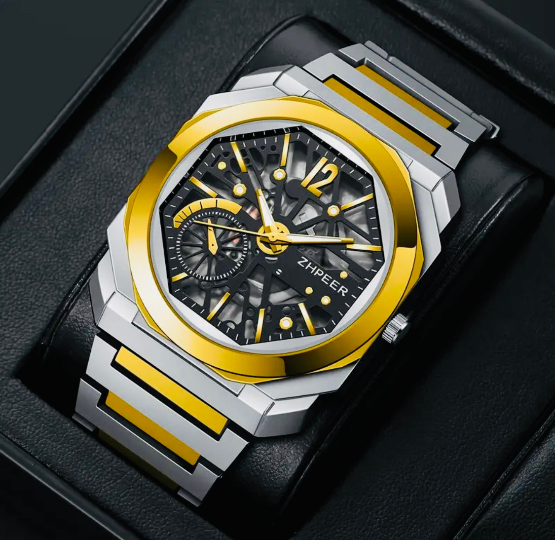 Reloj de Acero Inoxidable de Alta Calidad -estilo casual de negocios- no resistente al agua, pantalla analógica, caja redonda de aleación de zinc, movimiento de cuarzo, accionamiento electrónico, correa de aleación - Regalo perfecto para profesionales y e