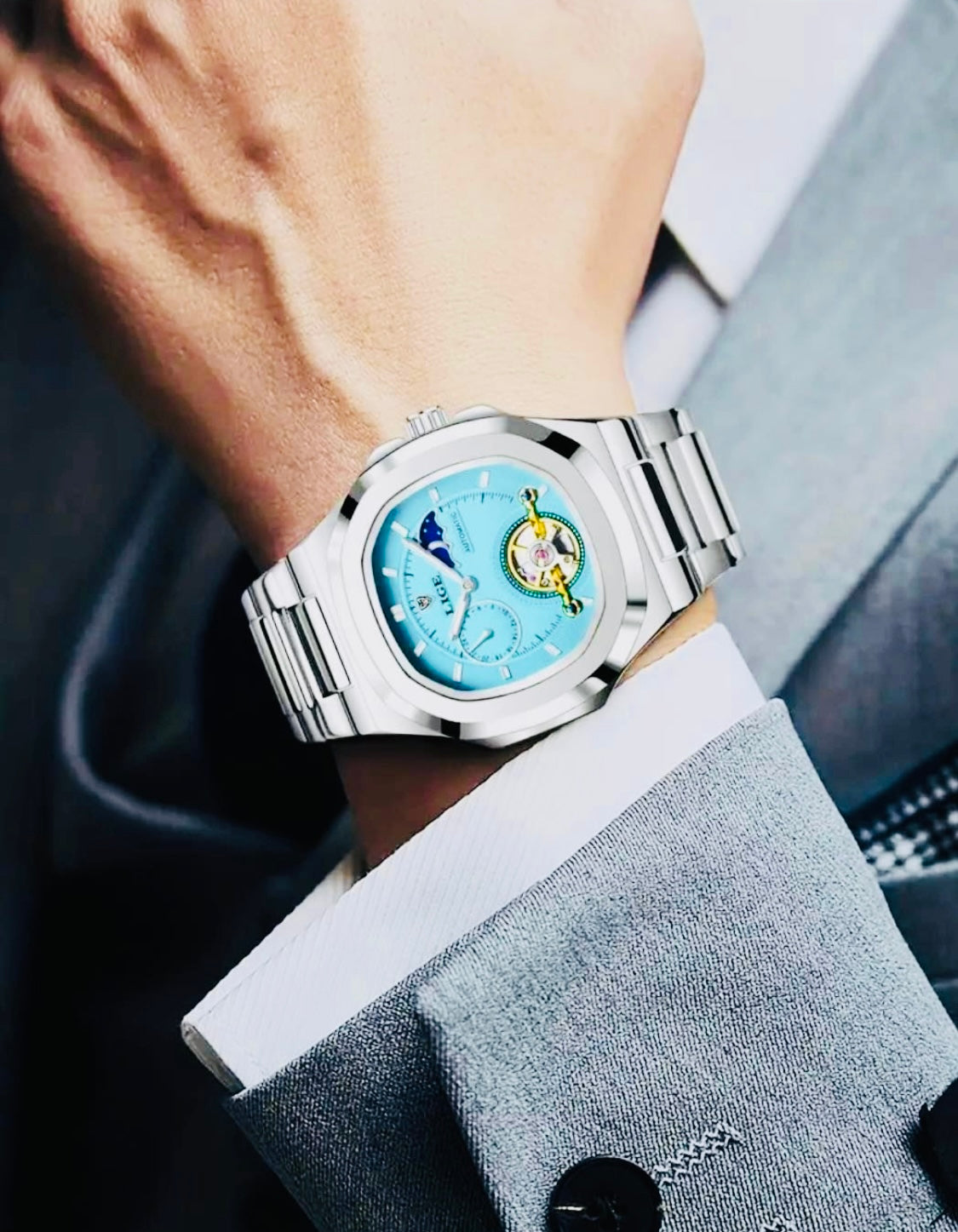 Hermoso Reloj Tourbillon Automático Mecánico 100% Original  Multifuncional