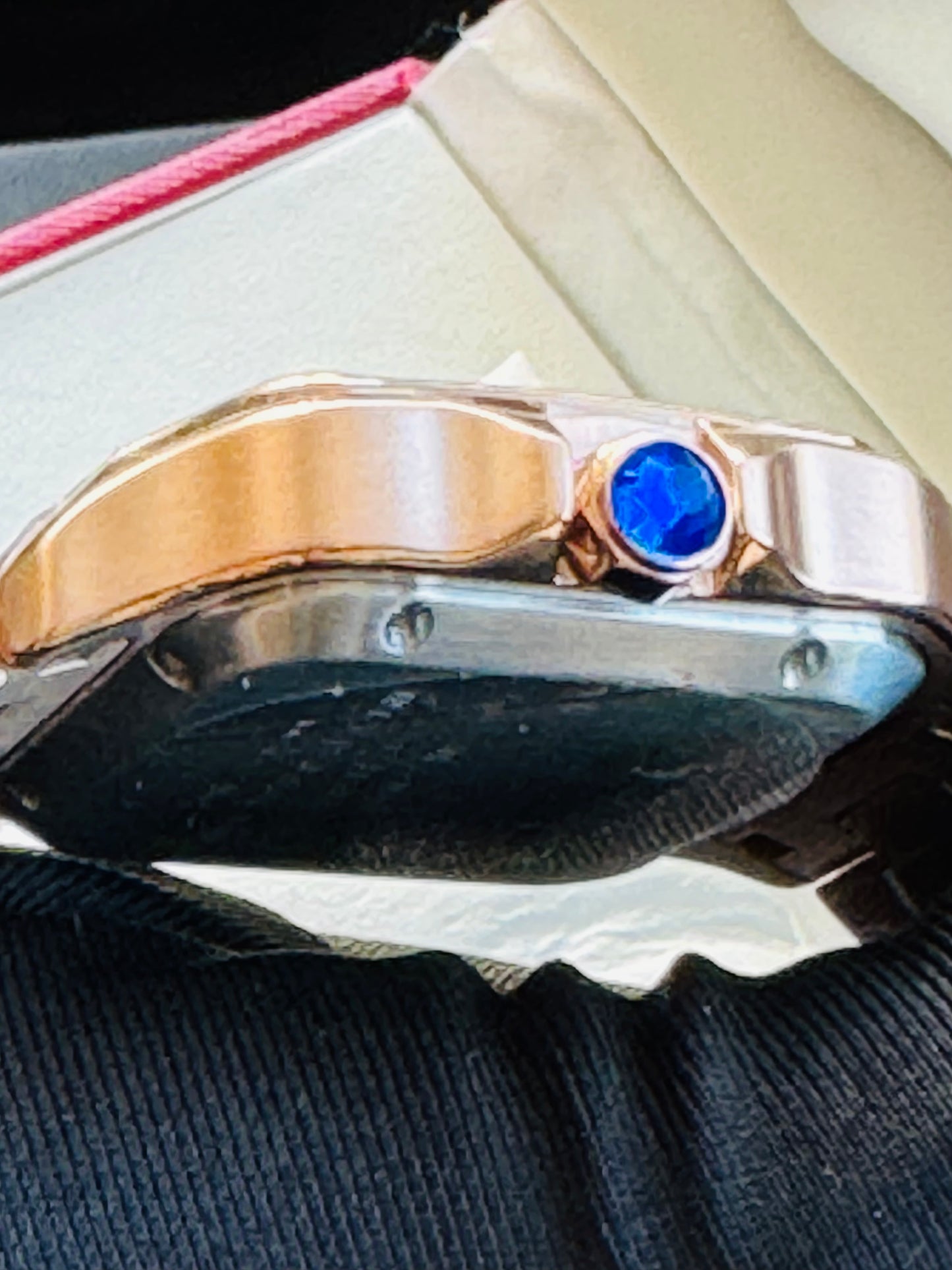 MÁXIMO LUJO ATEMPORAL RELOJ CARTIER SANTOS TONO ORO ROSADO AUTOMÁTICO-MECÁNICO- FECHADOR-ALTA CALIDAD-PRECIO A TRATAR