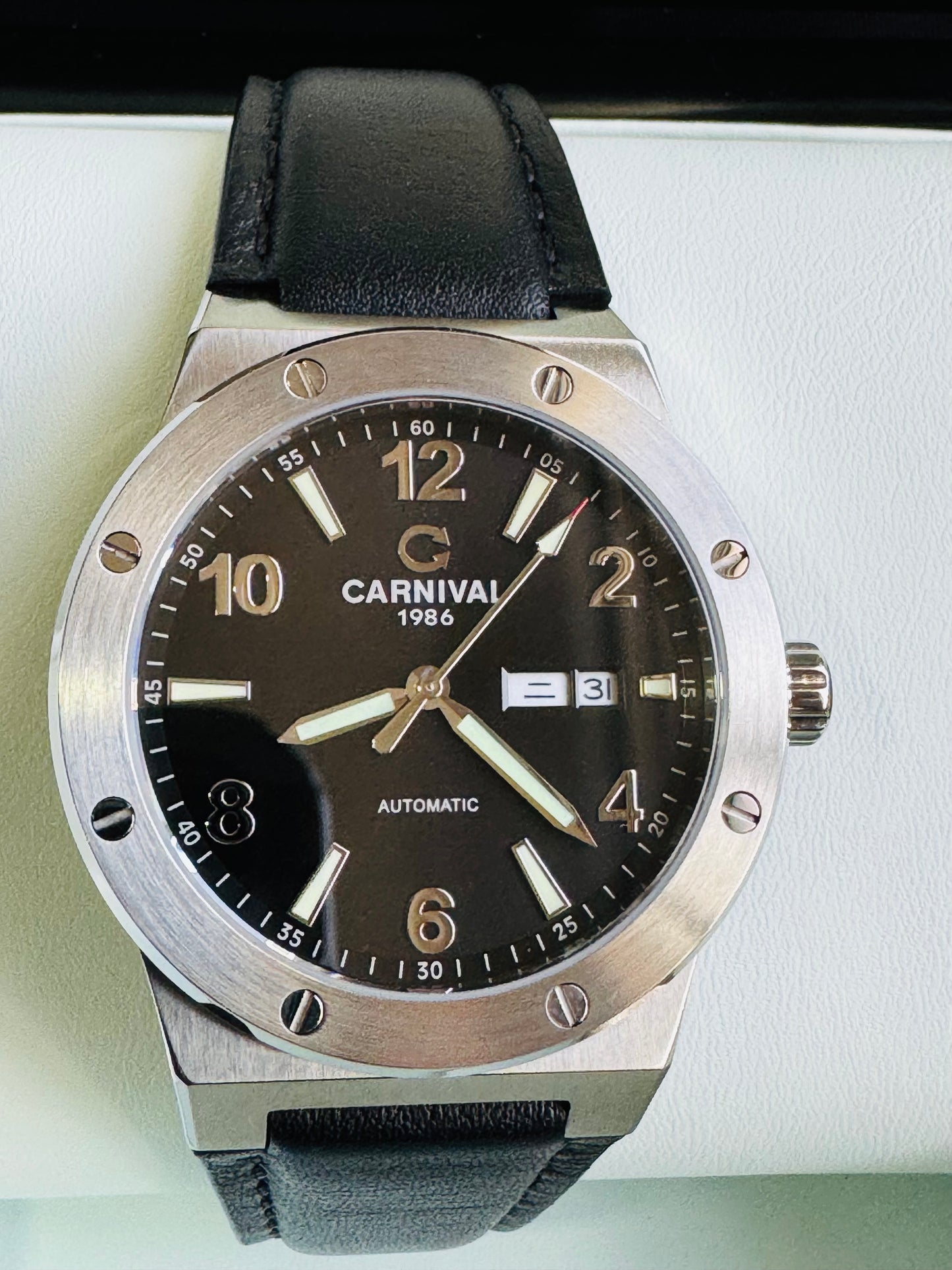 IMPECABLE RELOJ AUTOMÁTICO MECÁNICO DE GRAN CALIDAD MOVIMIENTO JAPONÉS MIYOTA-21 JOYAS- CRISTAL ZAFIRO-FECHADOR-SEMANARIO-A PRUEBA DE AGUA 30 MT. 💯% ORIGINAL